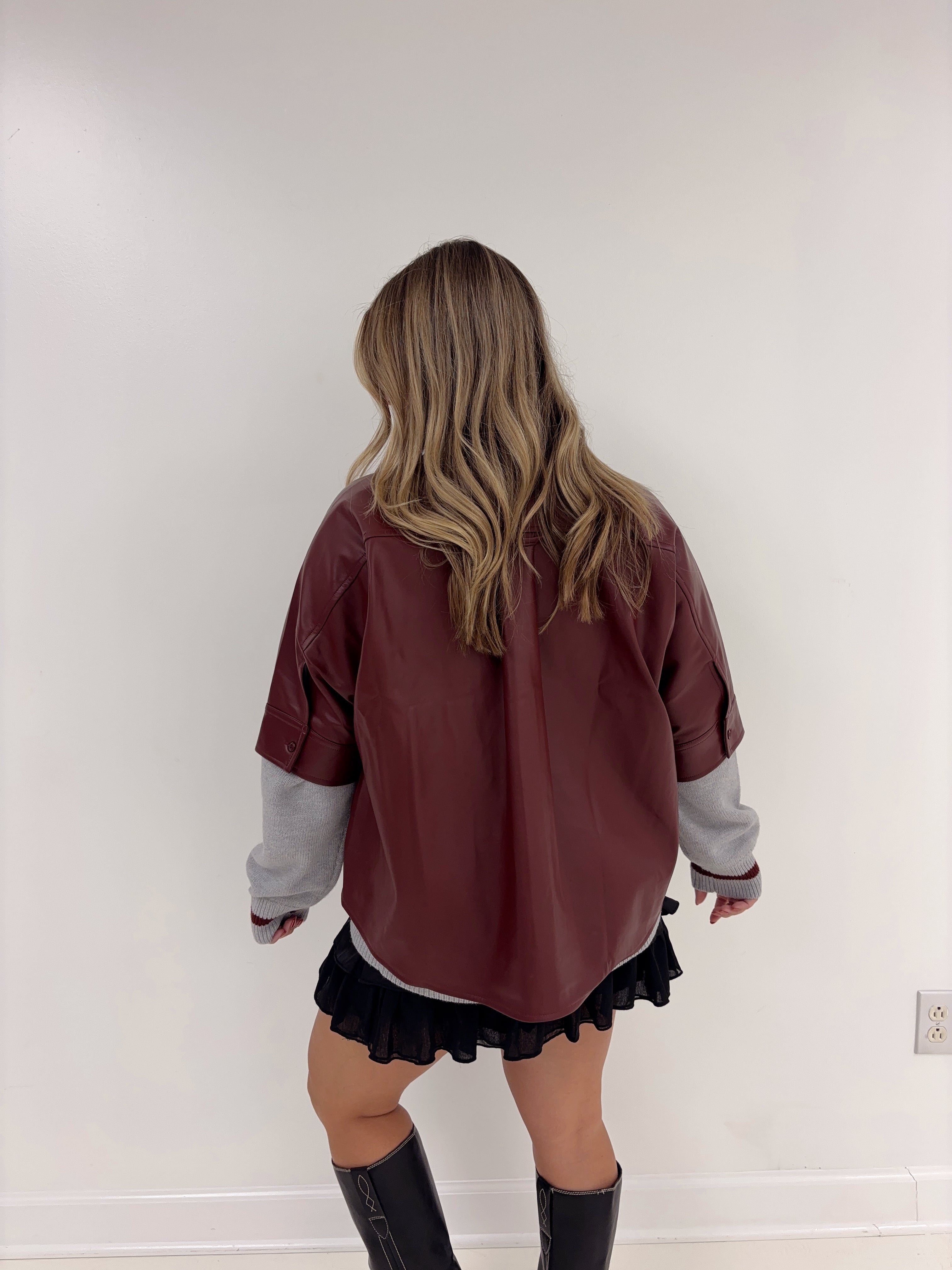 Red Hot Faux Leather Top