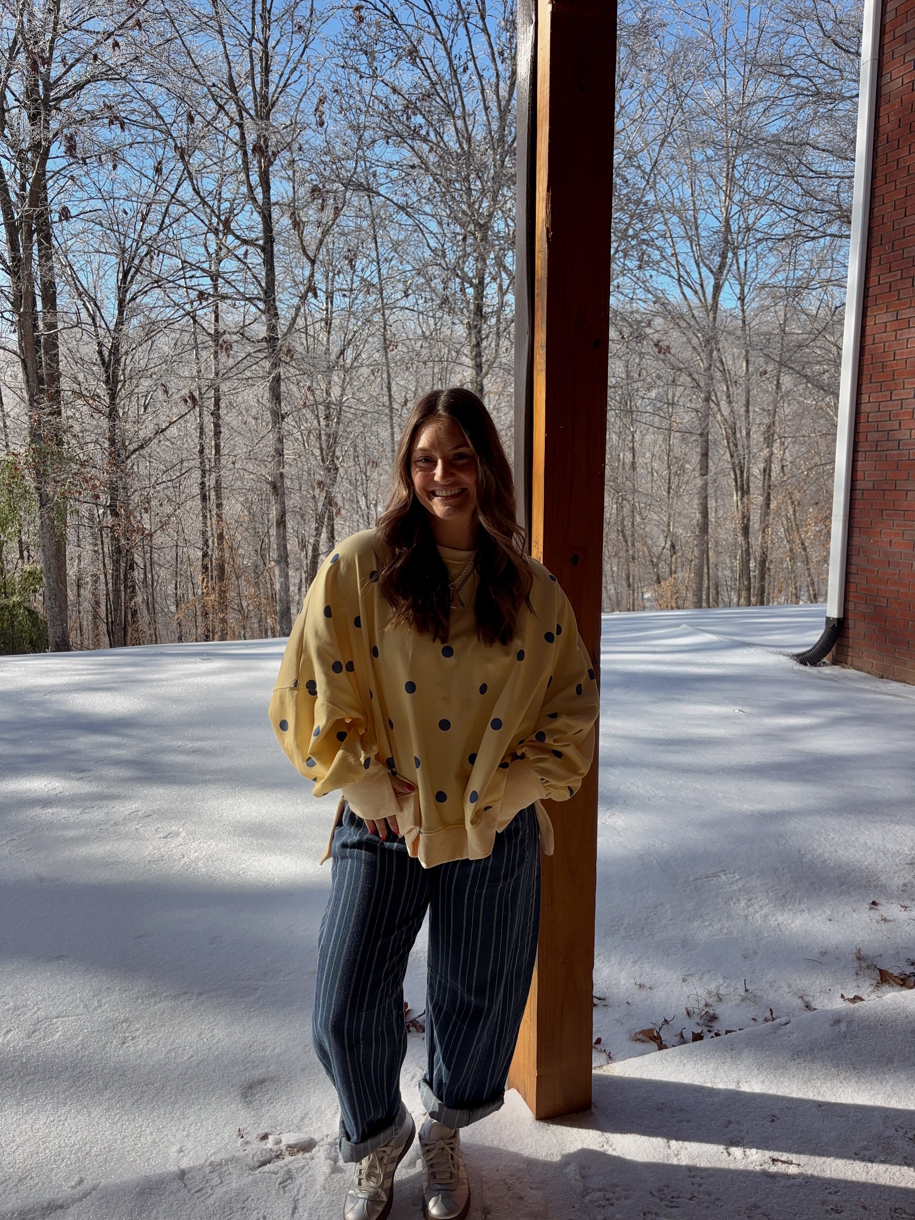 Banana Cream Polka Dot Top
