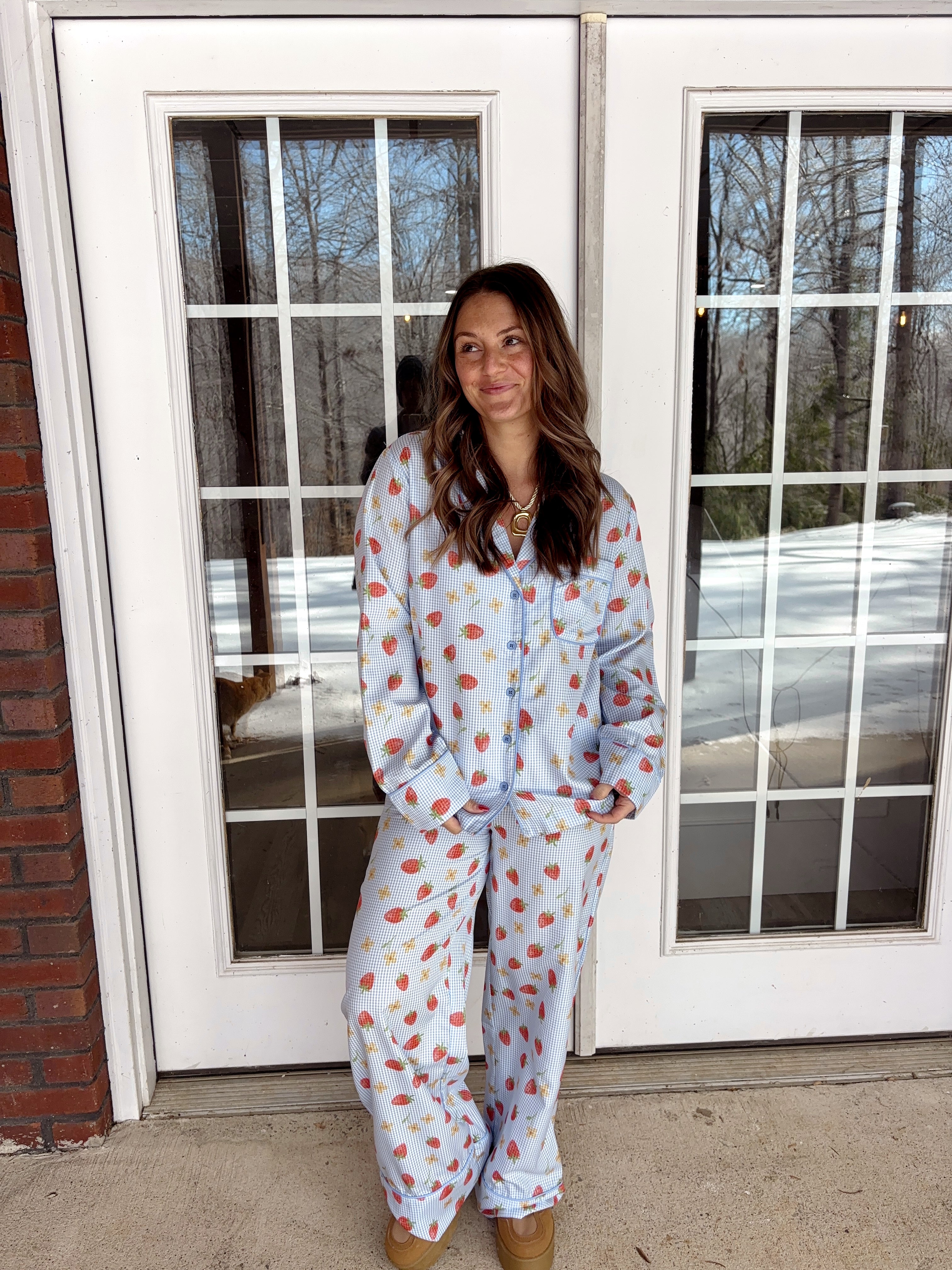 Strawberry Lover Gingham Pajamas
