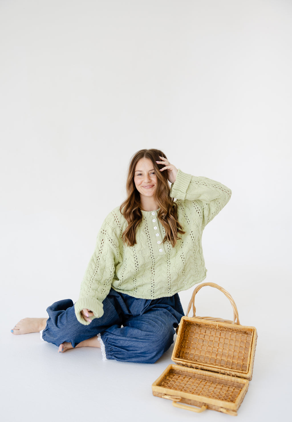 Matcha Cable Knit Sweater