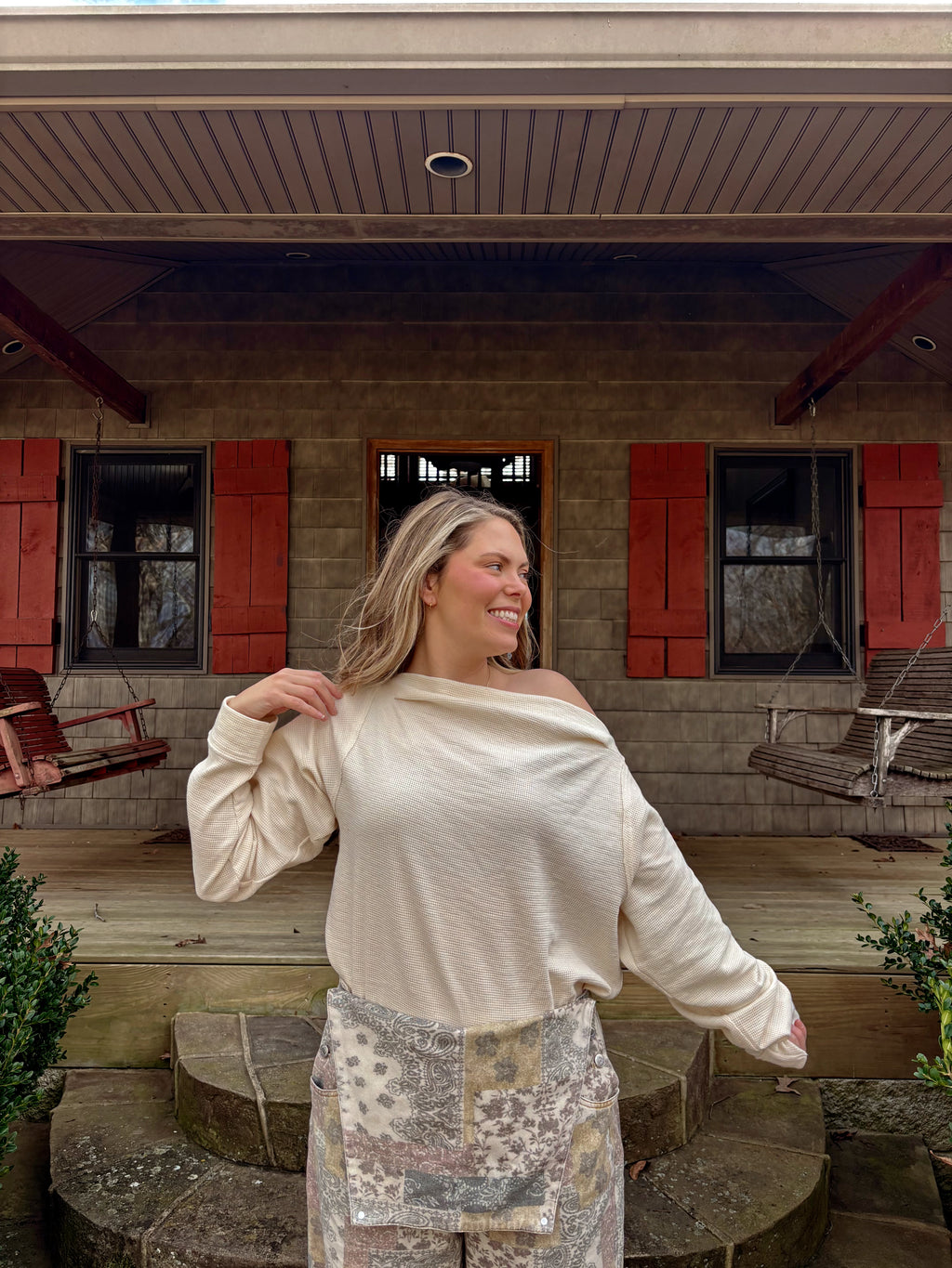 Oatmeal Off the Shoulder Top