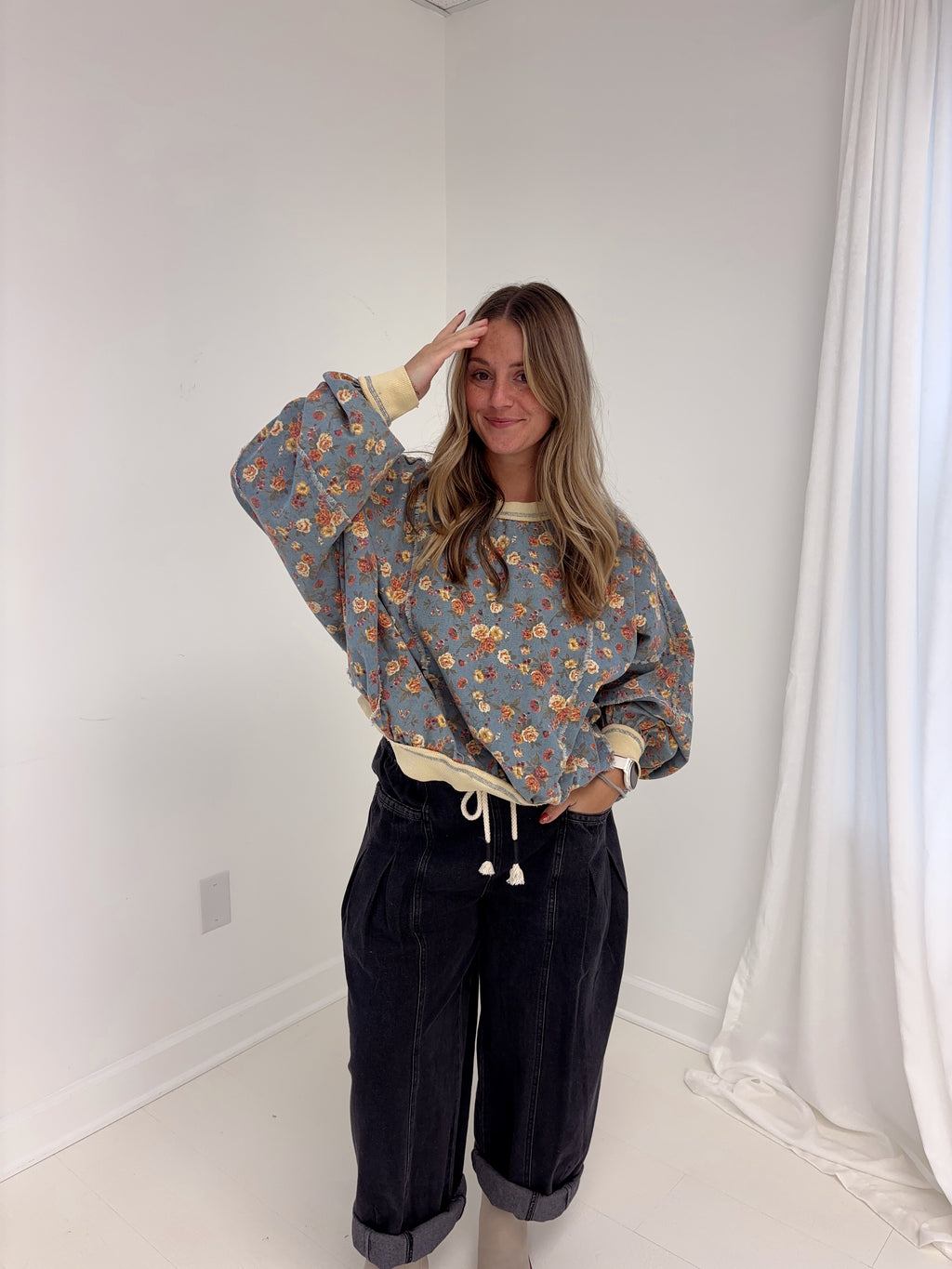 Winnie Denim Floral Top