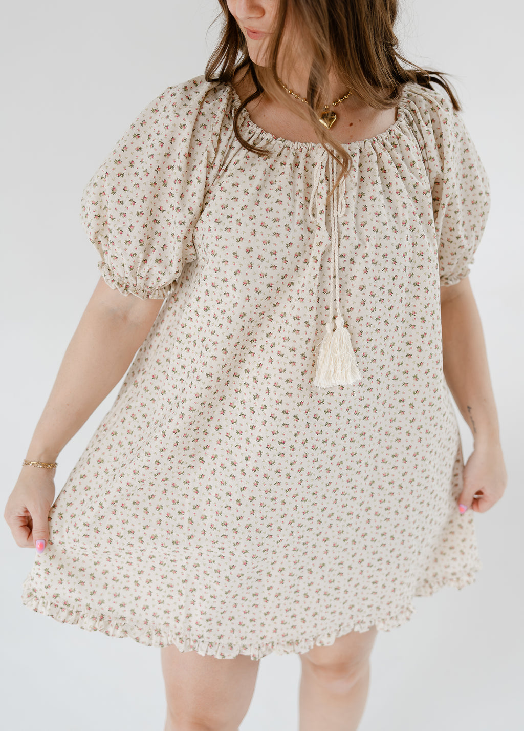 Rosette Floral Dress