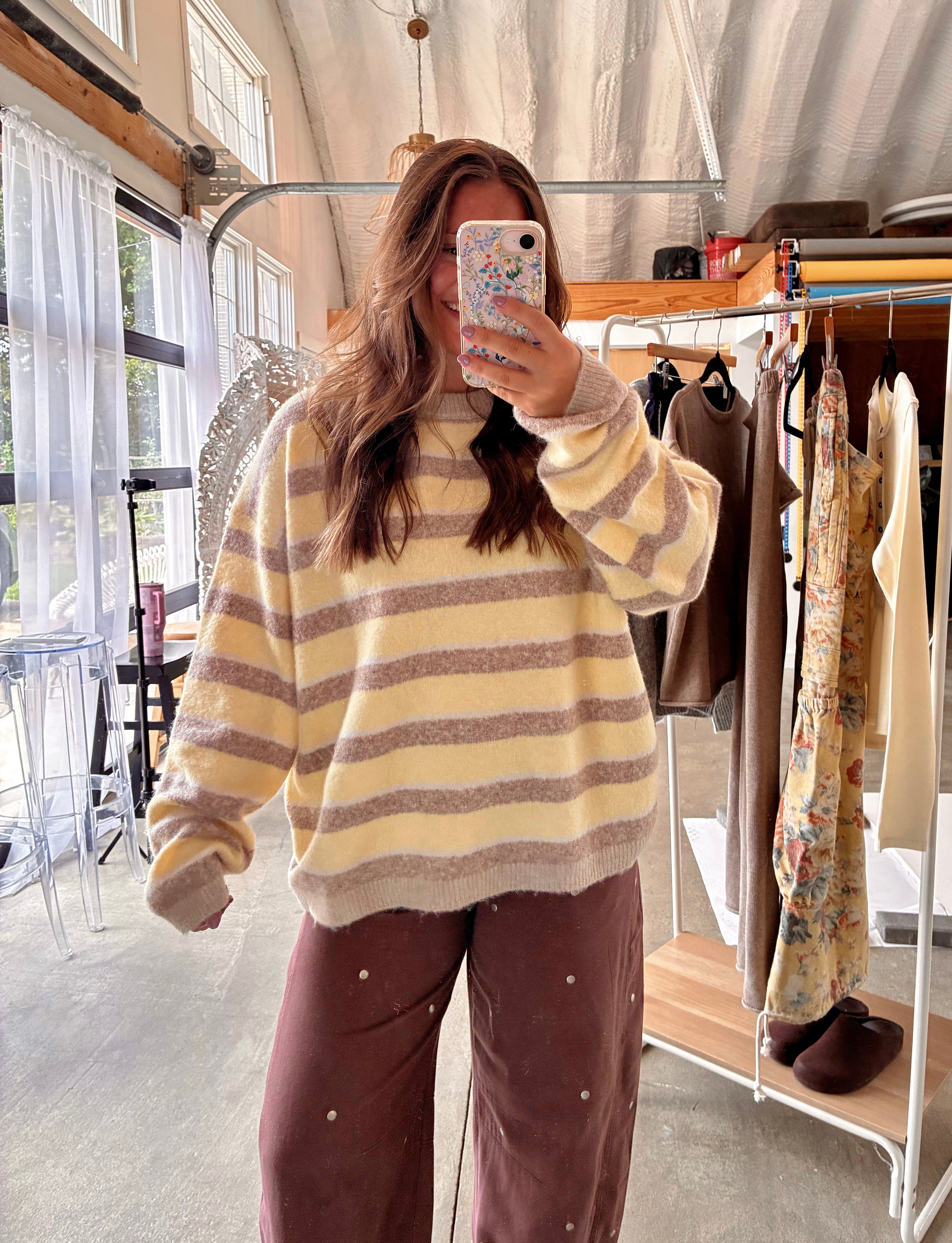 Mocha Lemonade Striped Sweater