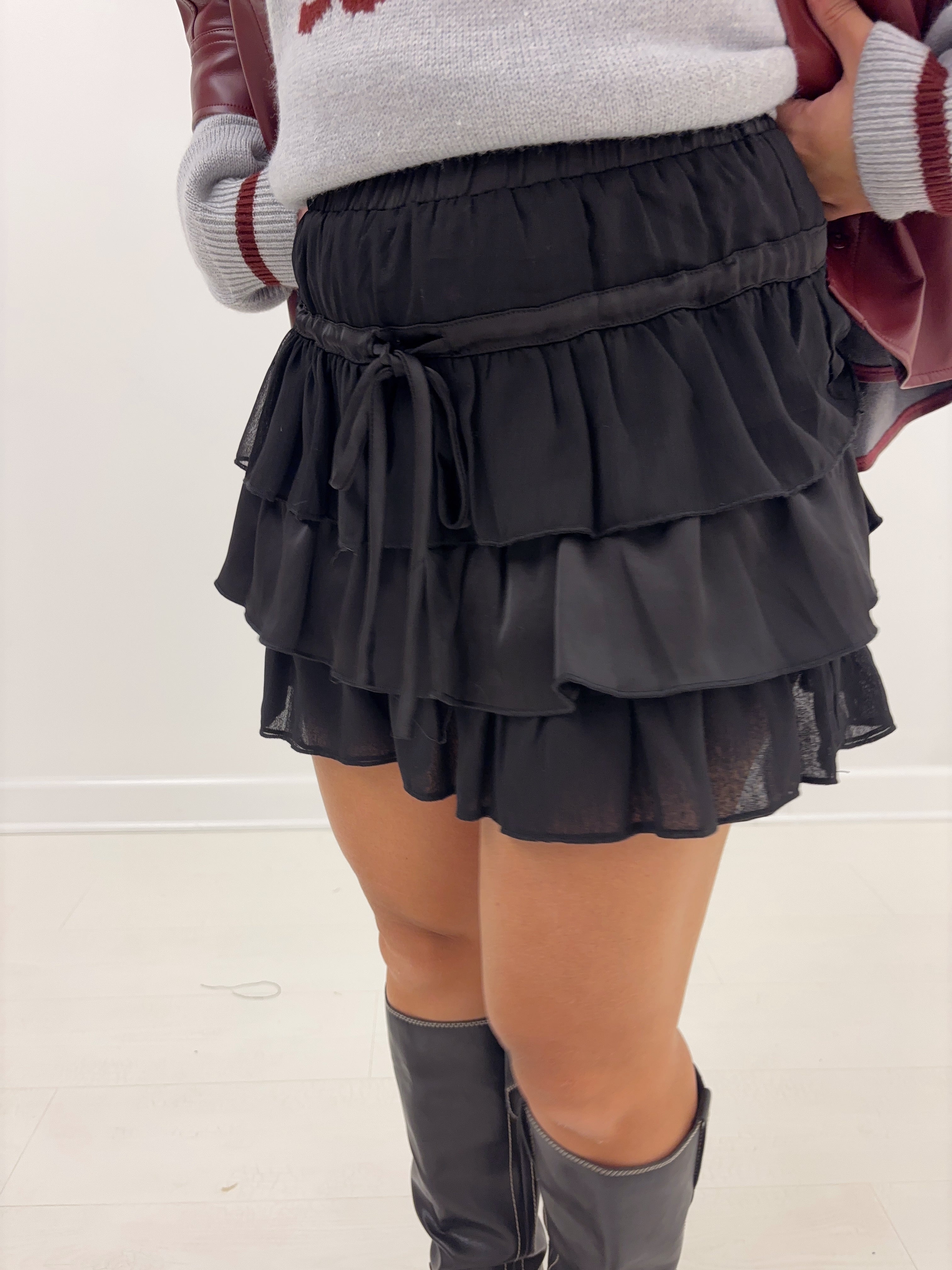 Black Diamond Ruffle Skort