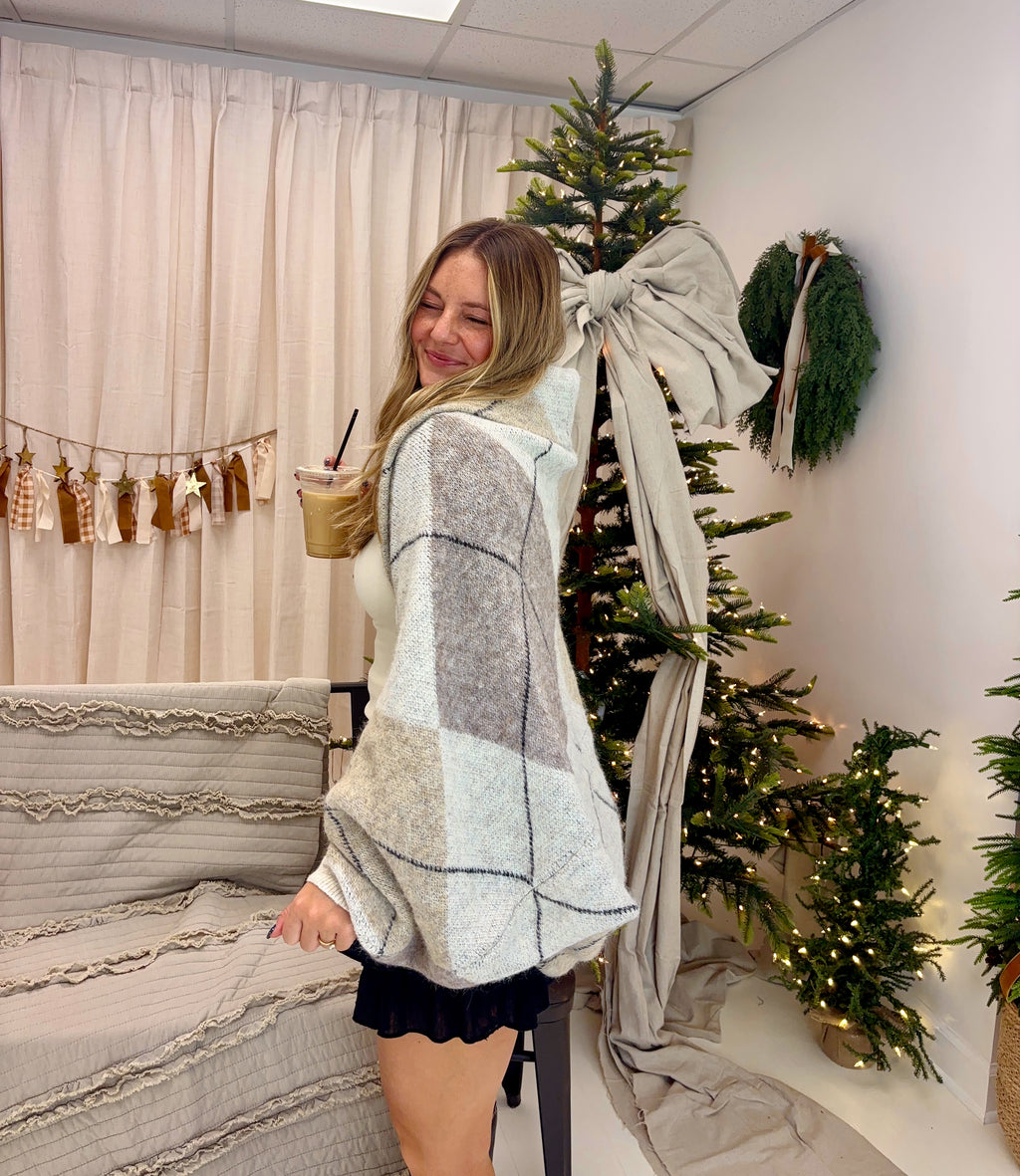 Mosaic Knit Shrug Cardigan