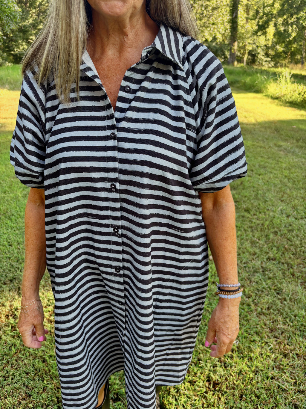 Shirley Striped Corduroy Dress