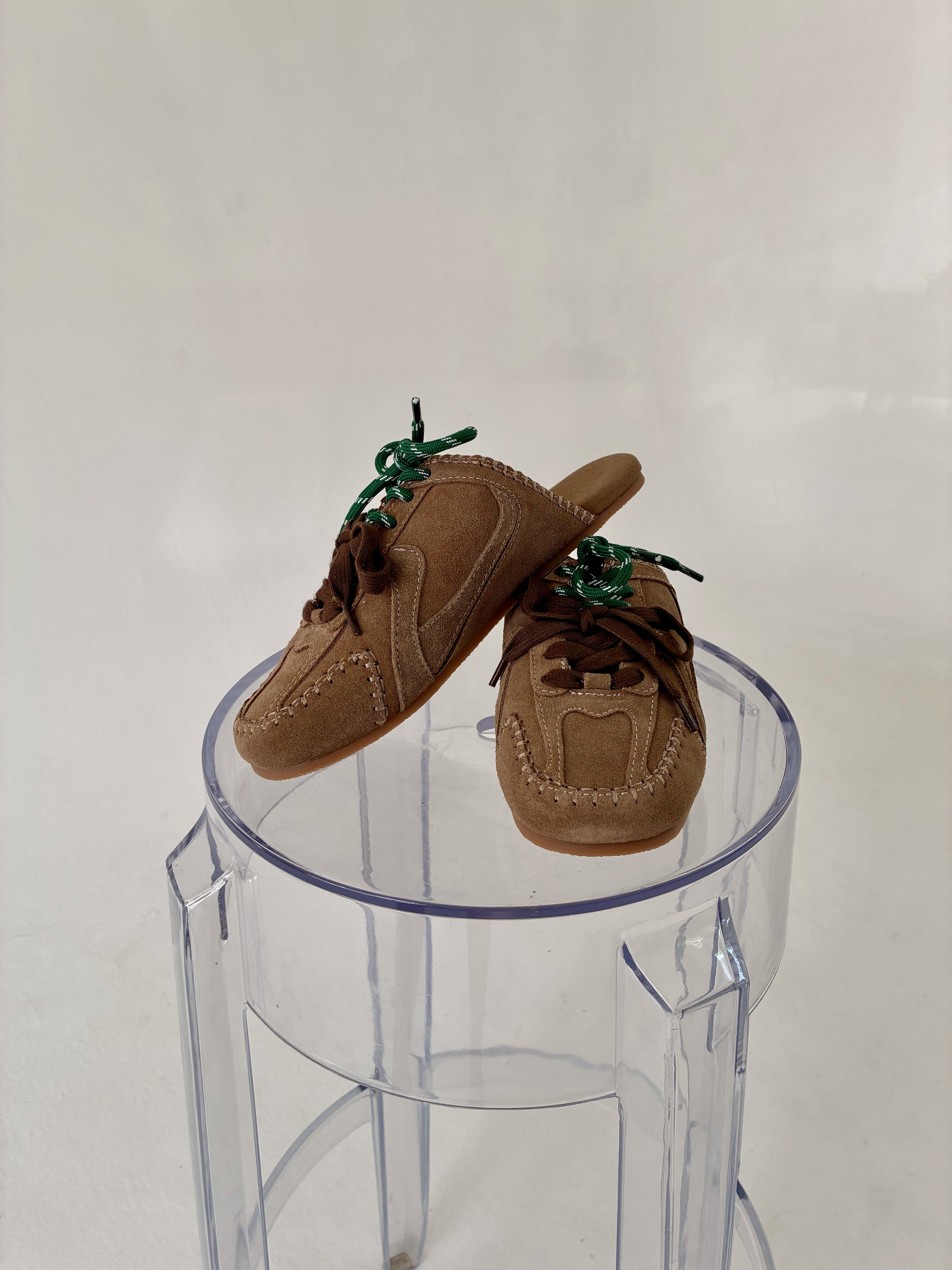 Chestnut Suede Slides