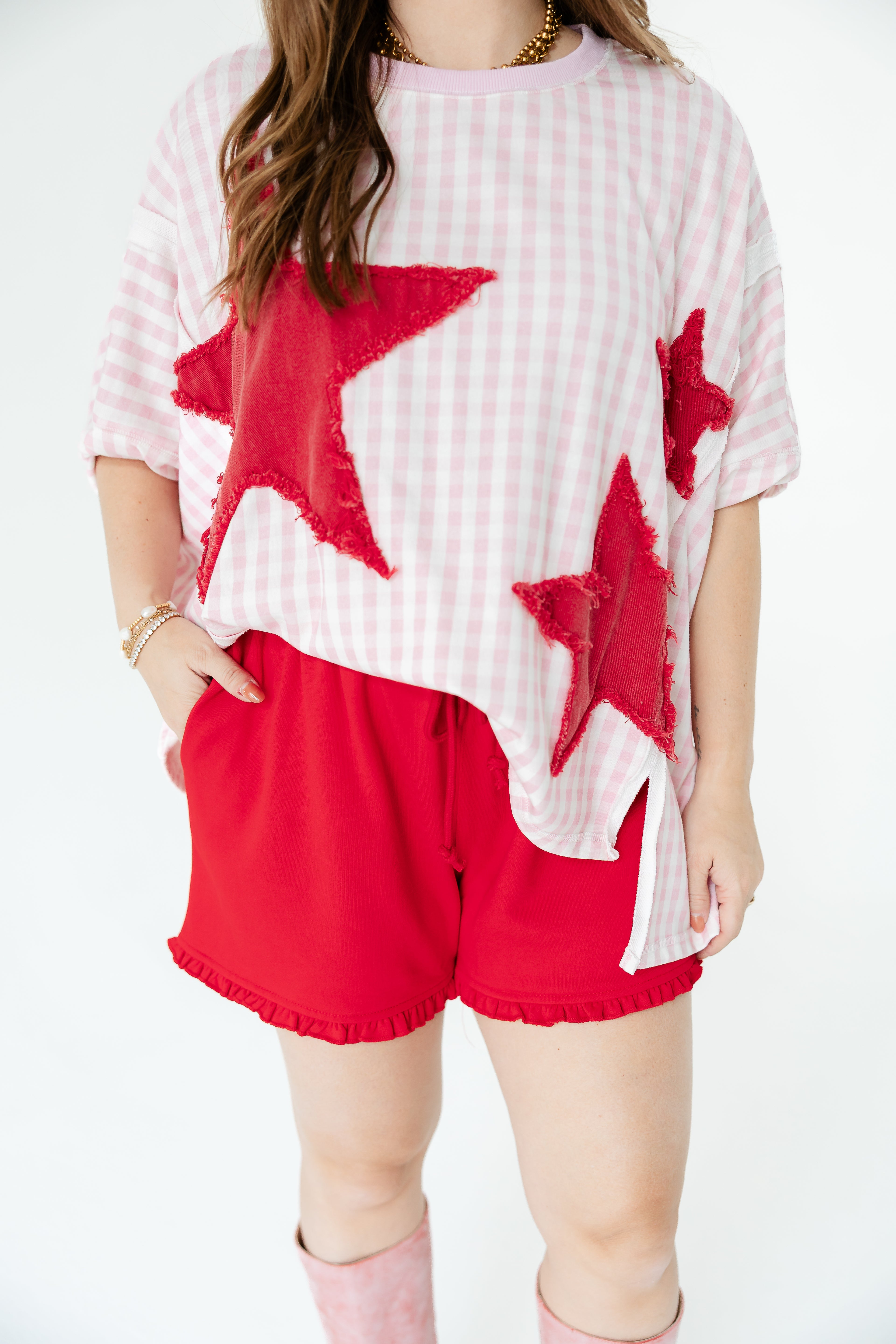 Red Hot Ruffled Shorts