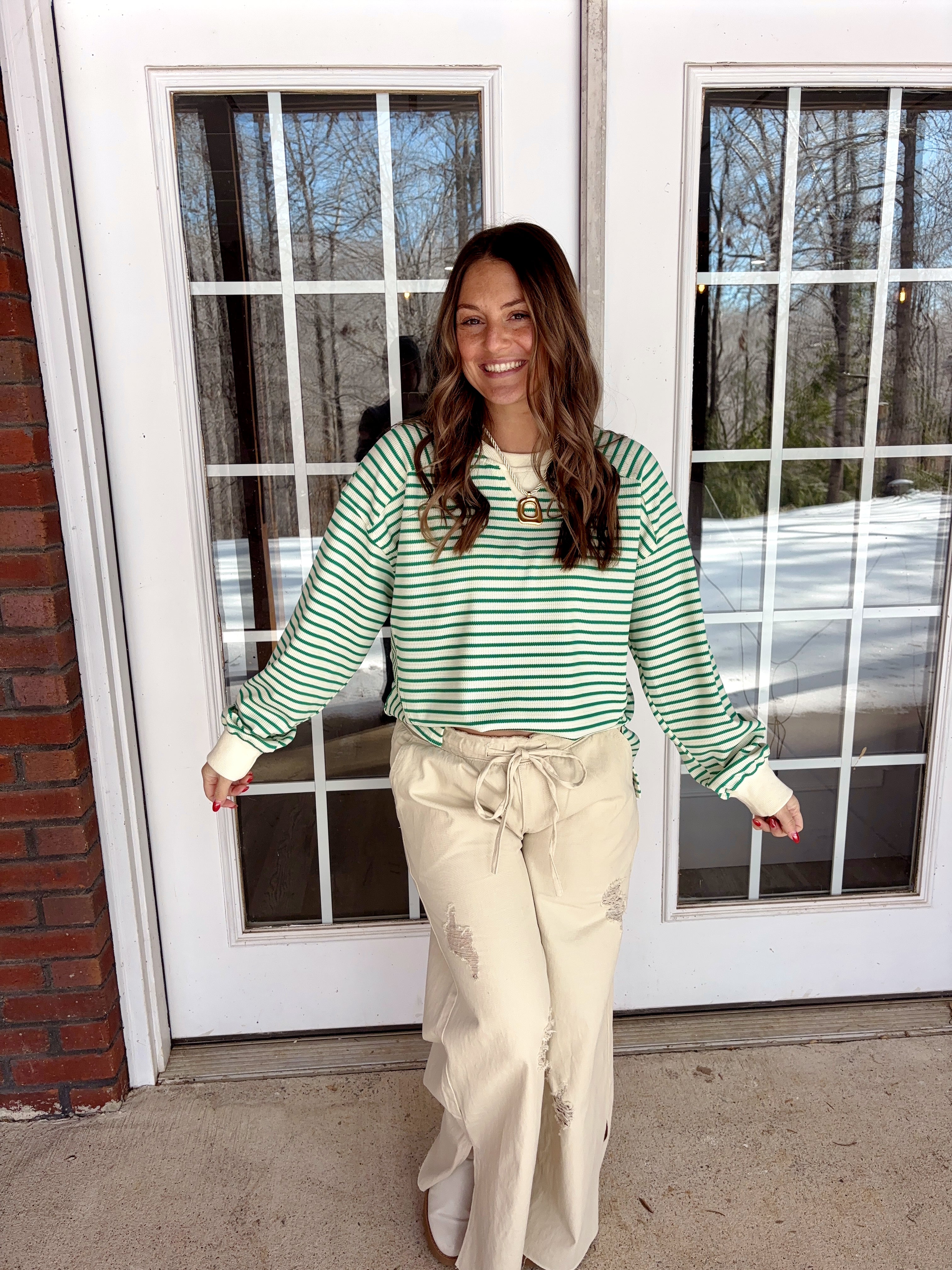 Malibu Striped Crewneck