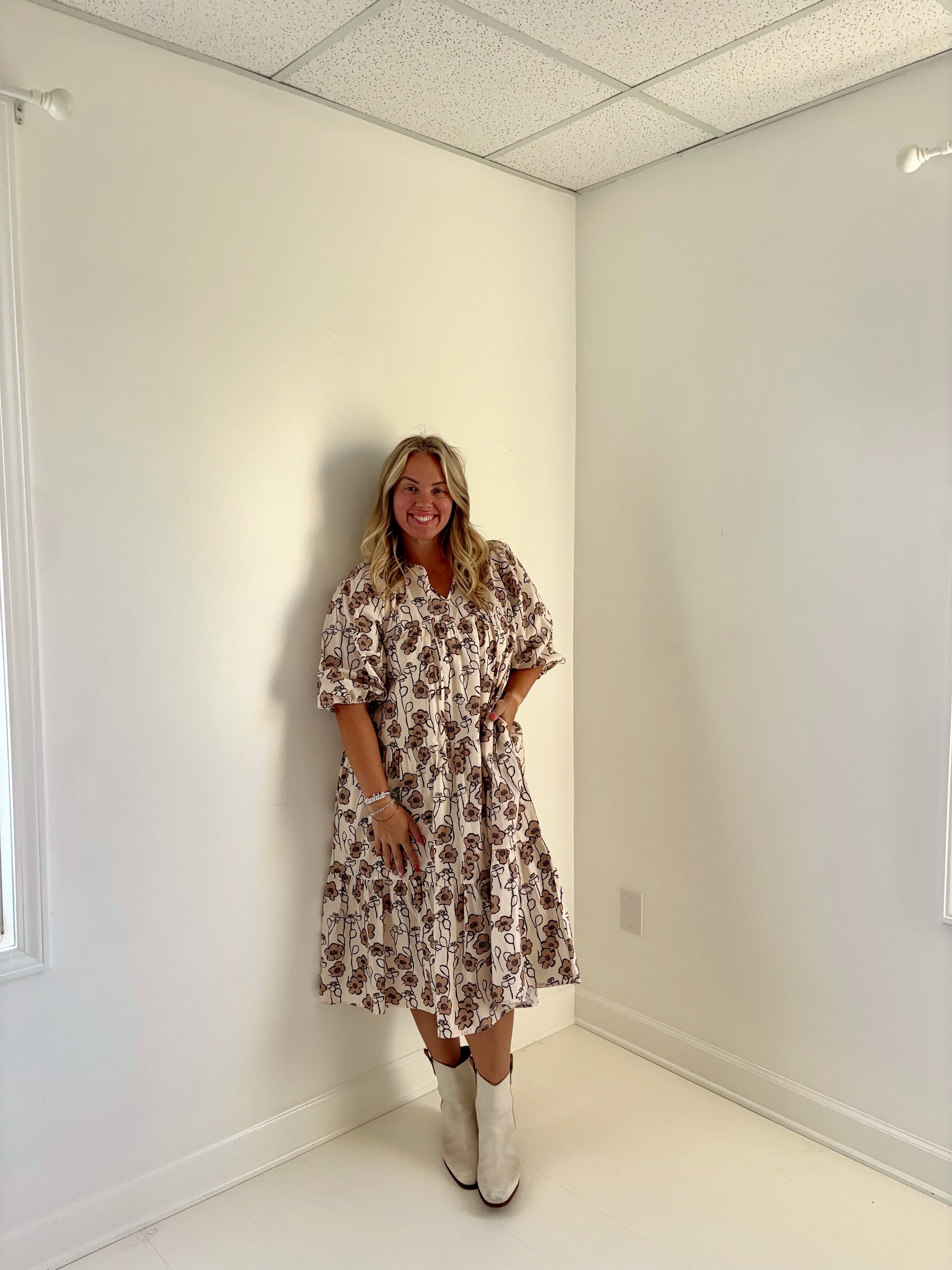 Nora Floral Midi Dress
