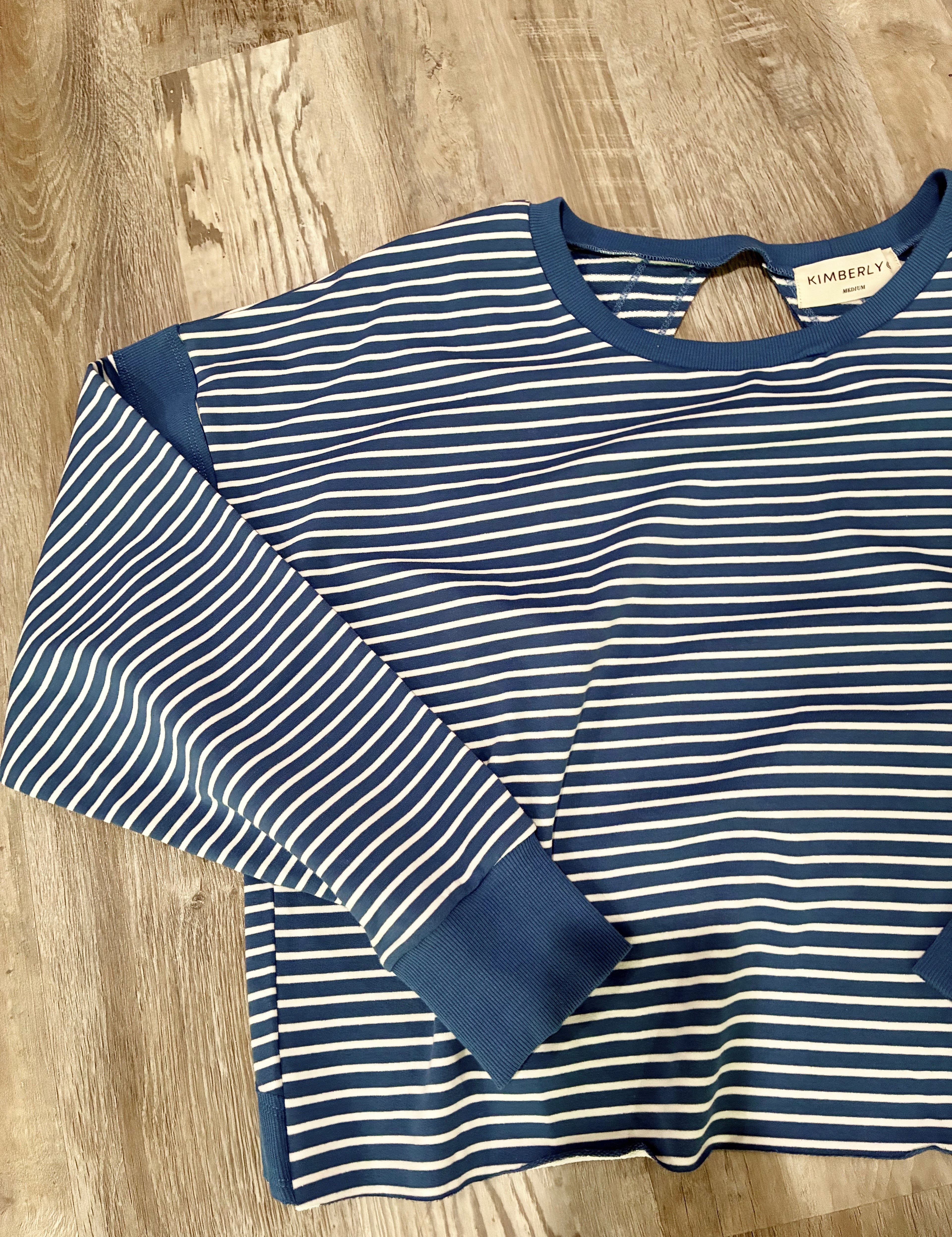 Long Sleeve Blue Open Back