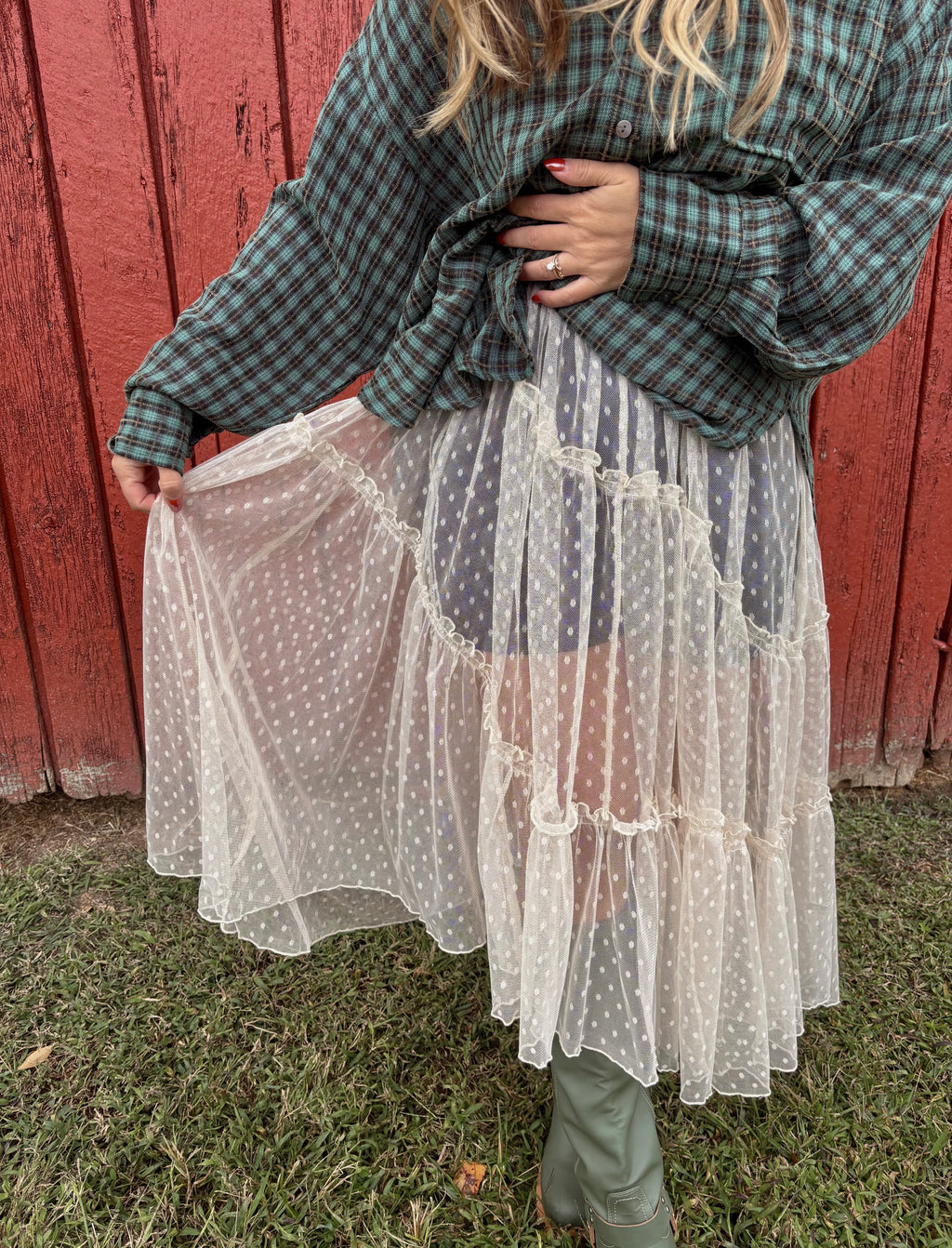 Posie Dot Sheer Layering Skirt