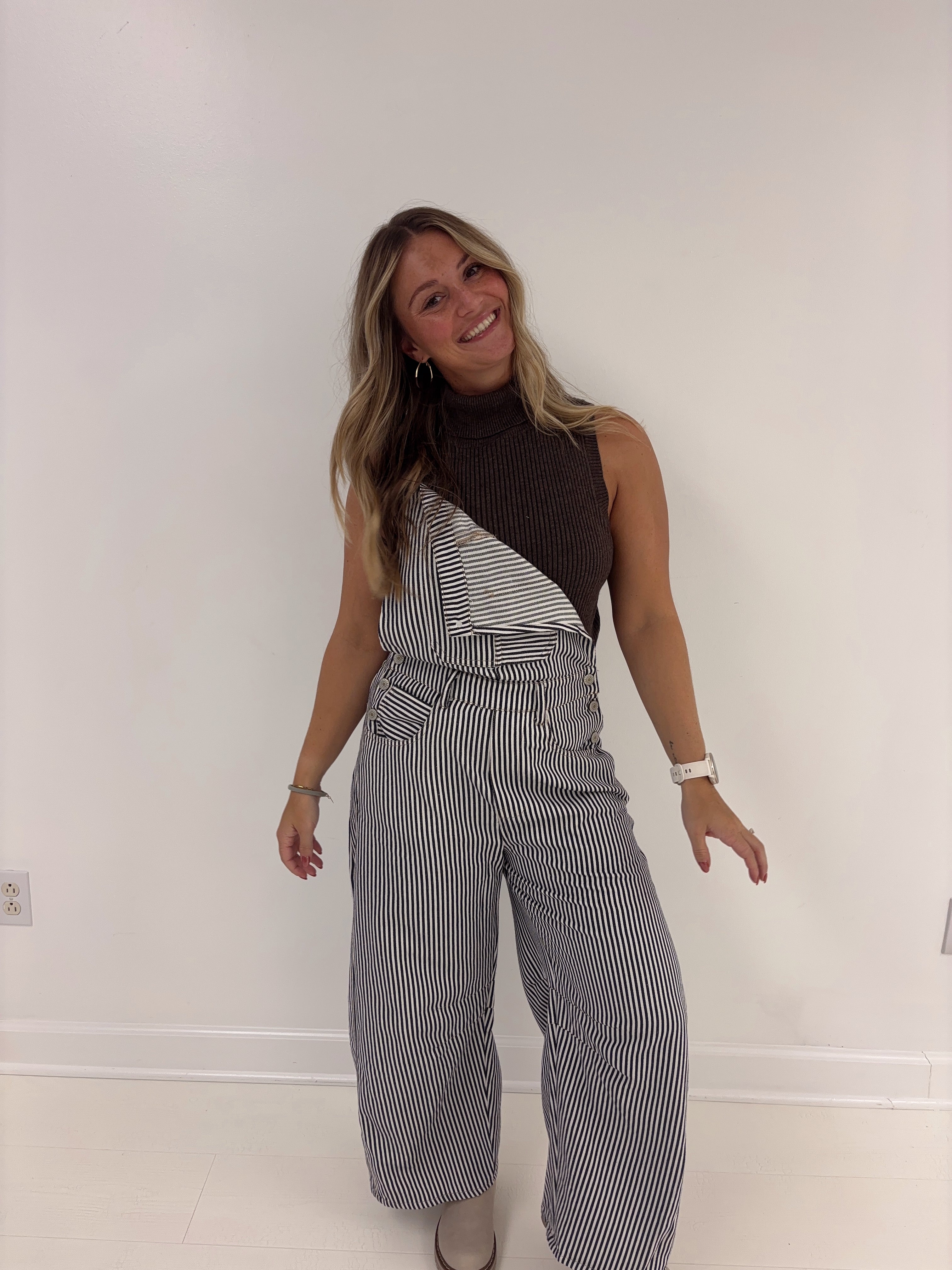 Rudy Striped Barrel Overalls