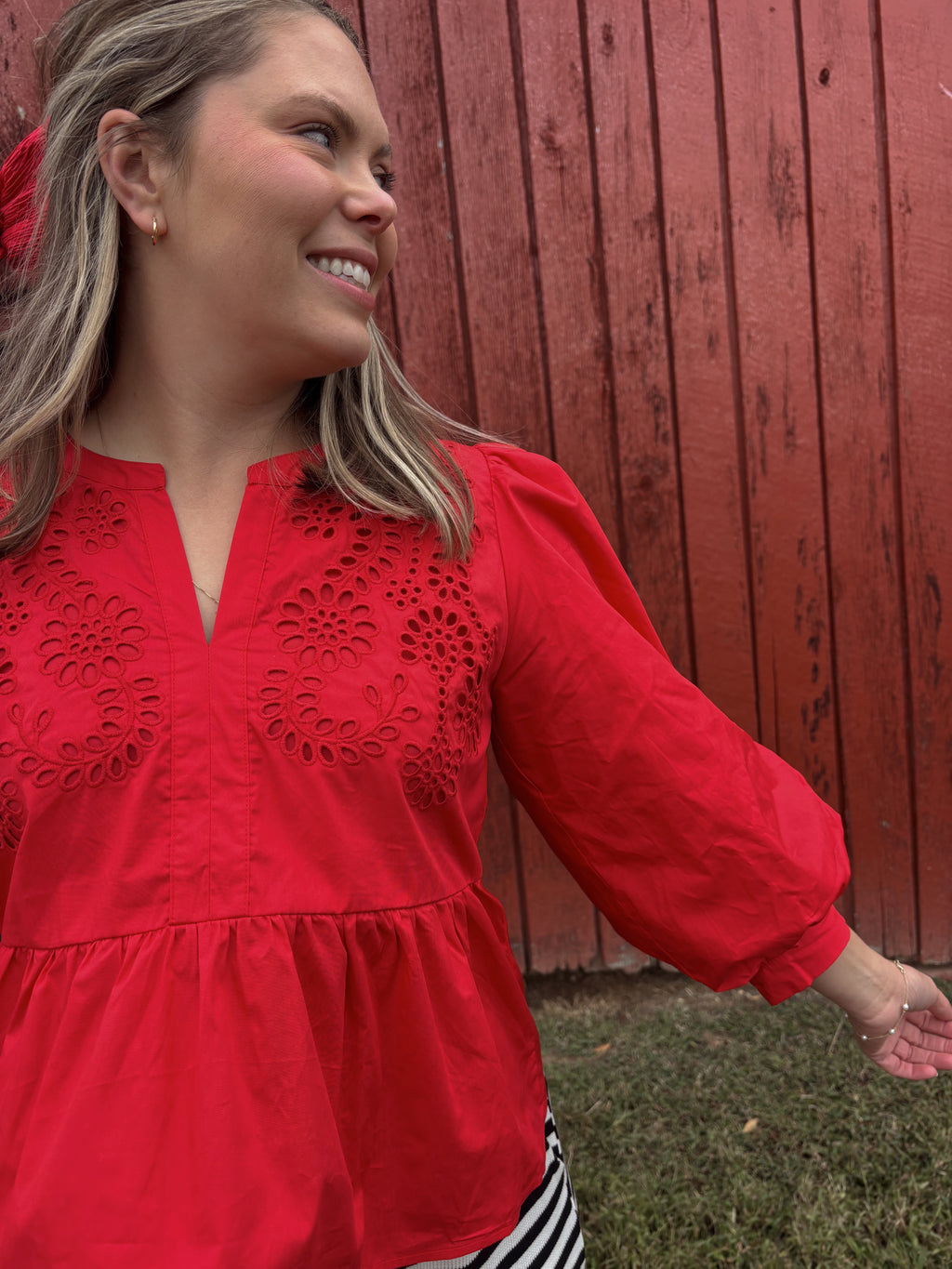 Mistletoe Embroidered Blouse