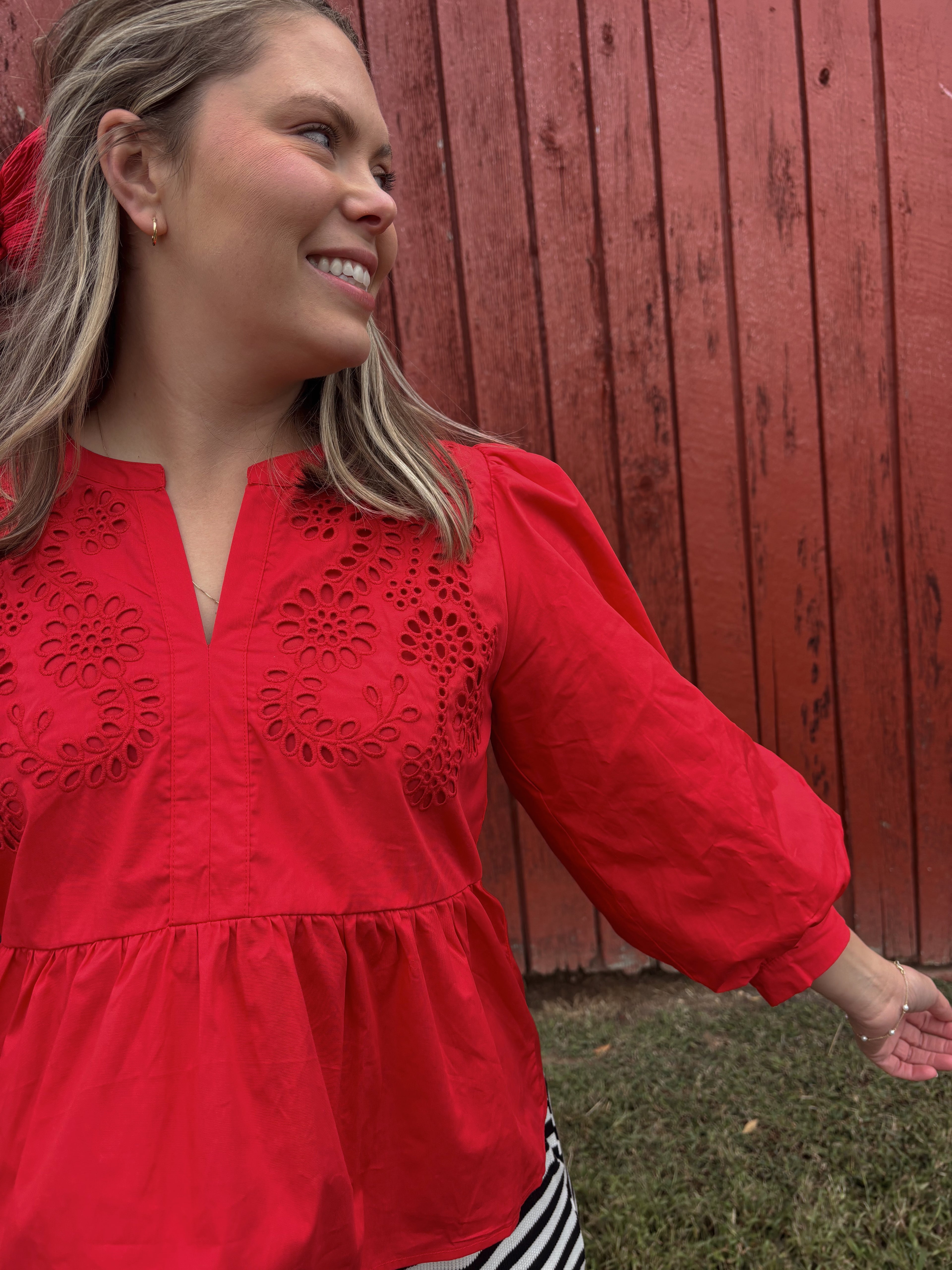 Mistletoe Embroidered Blouse