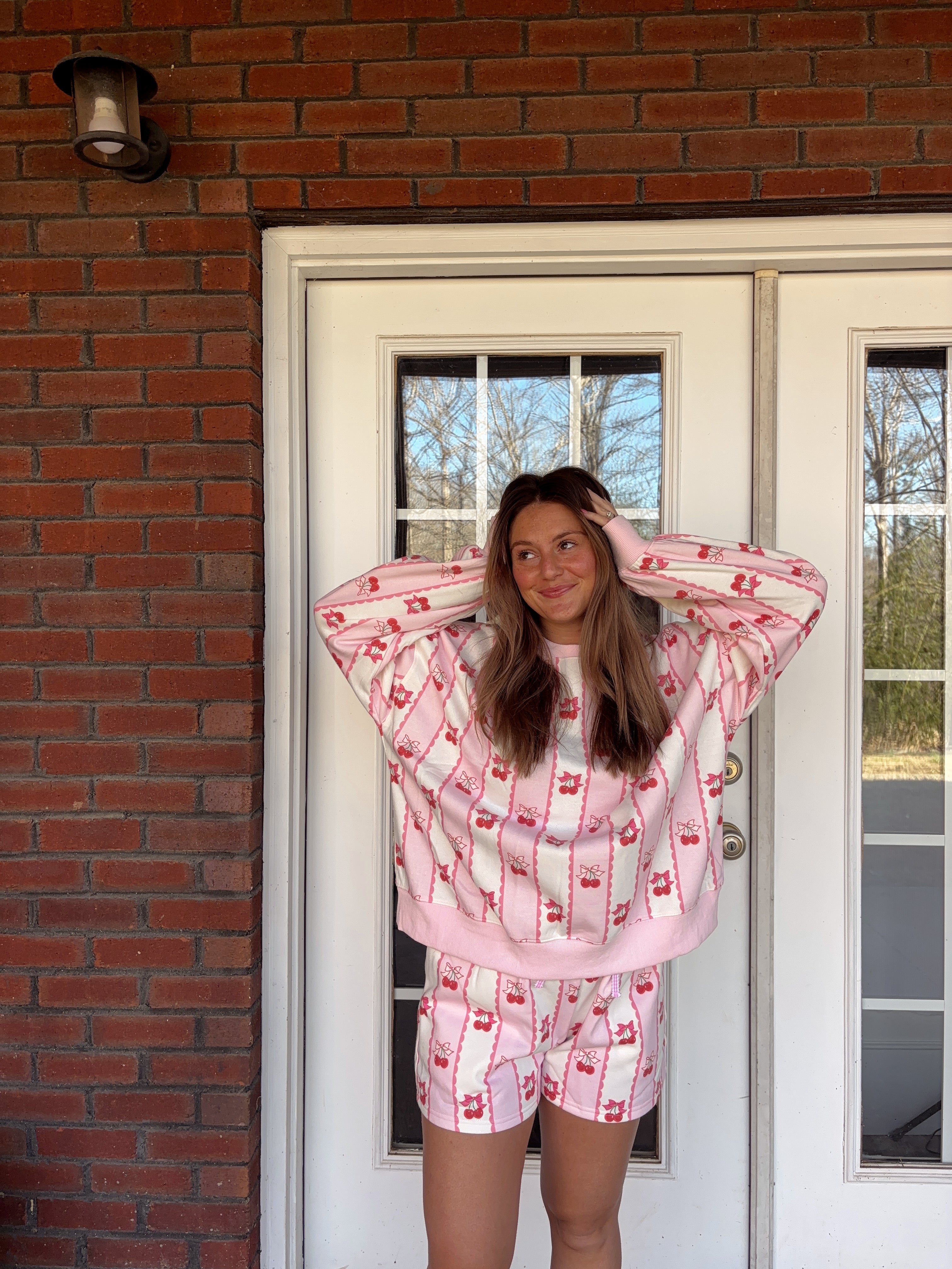 Cherry Printed Fleece Set