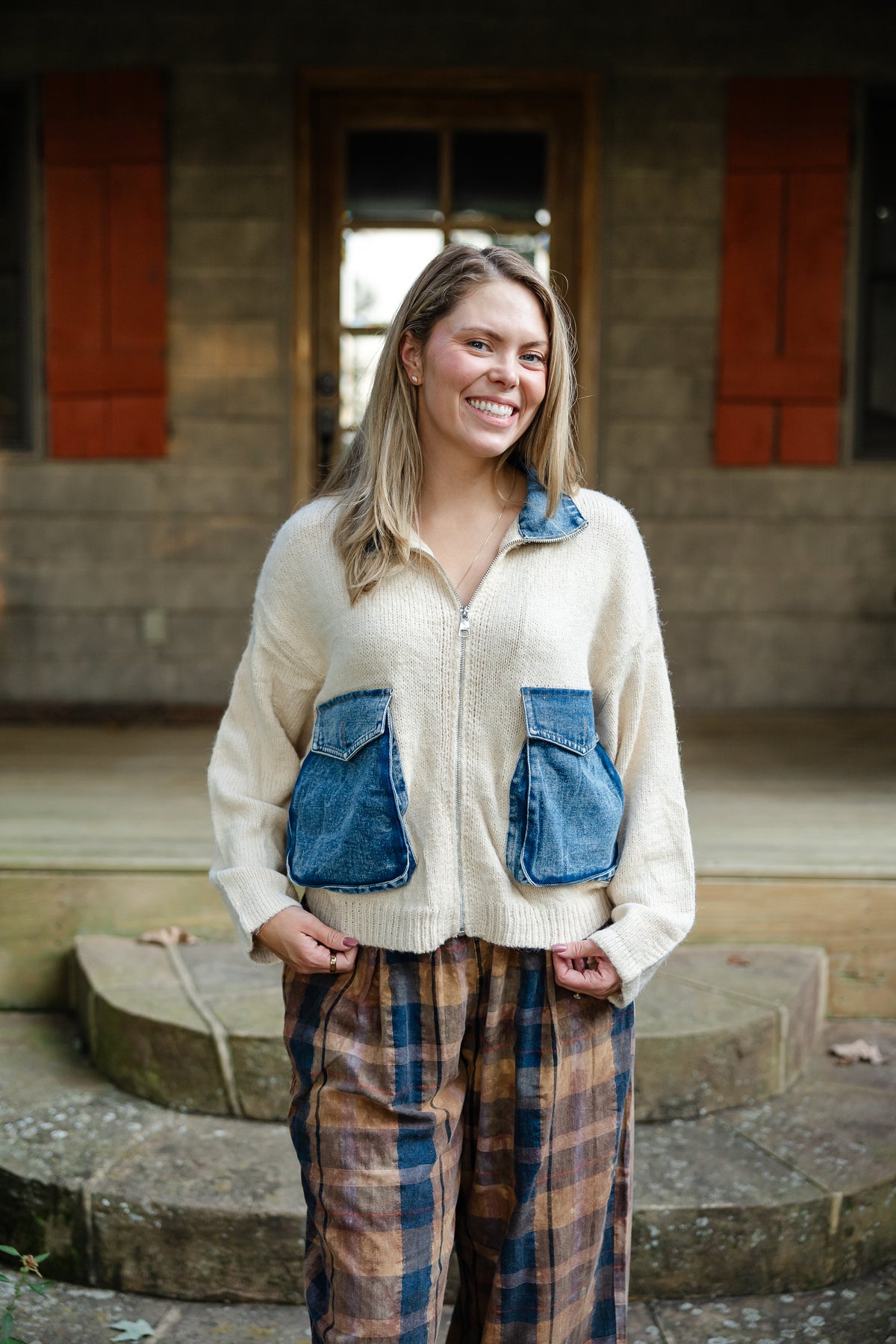 Denim Nights Sweater Zip Up