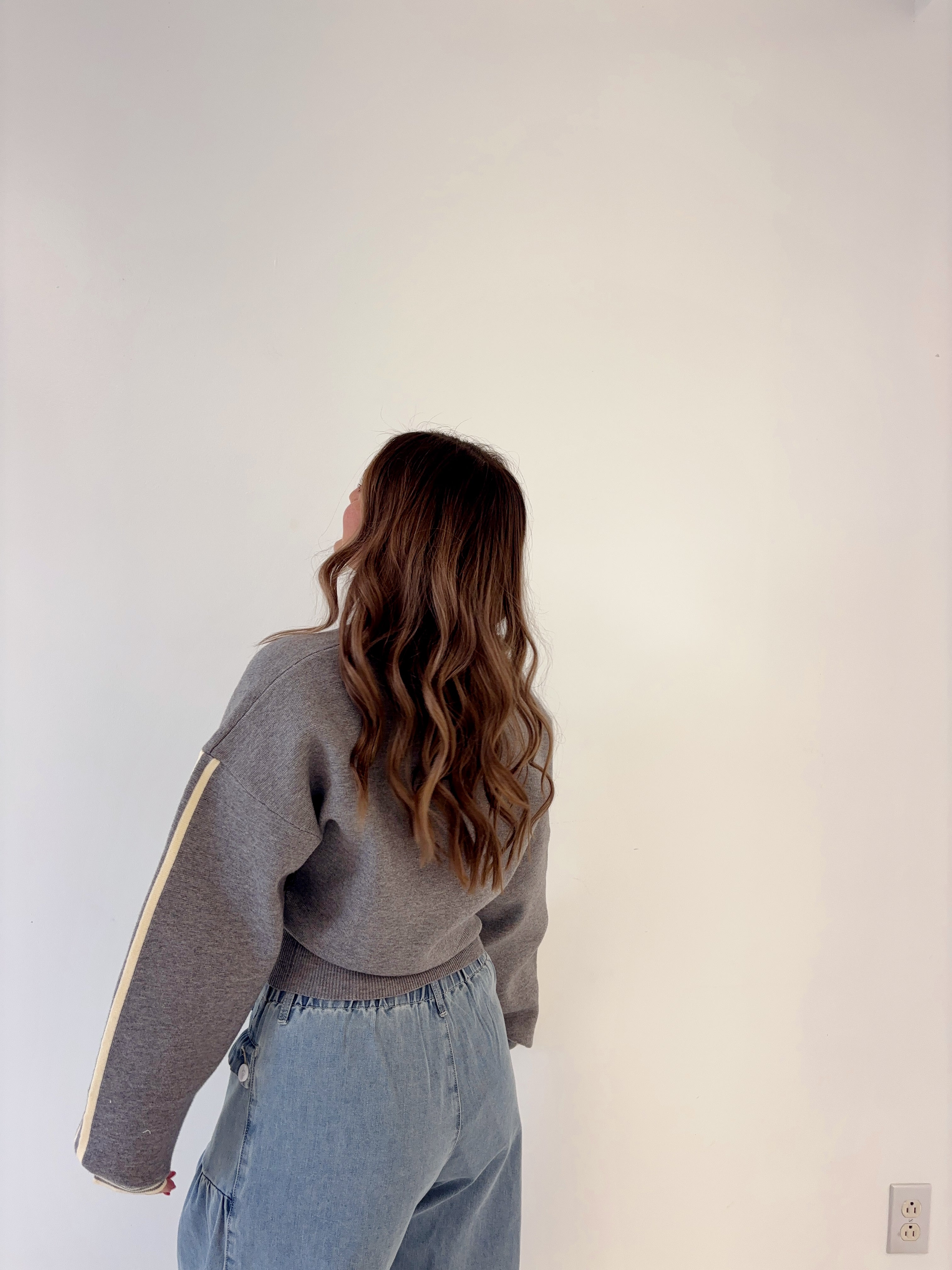 Grey Skies V Neck Sweater