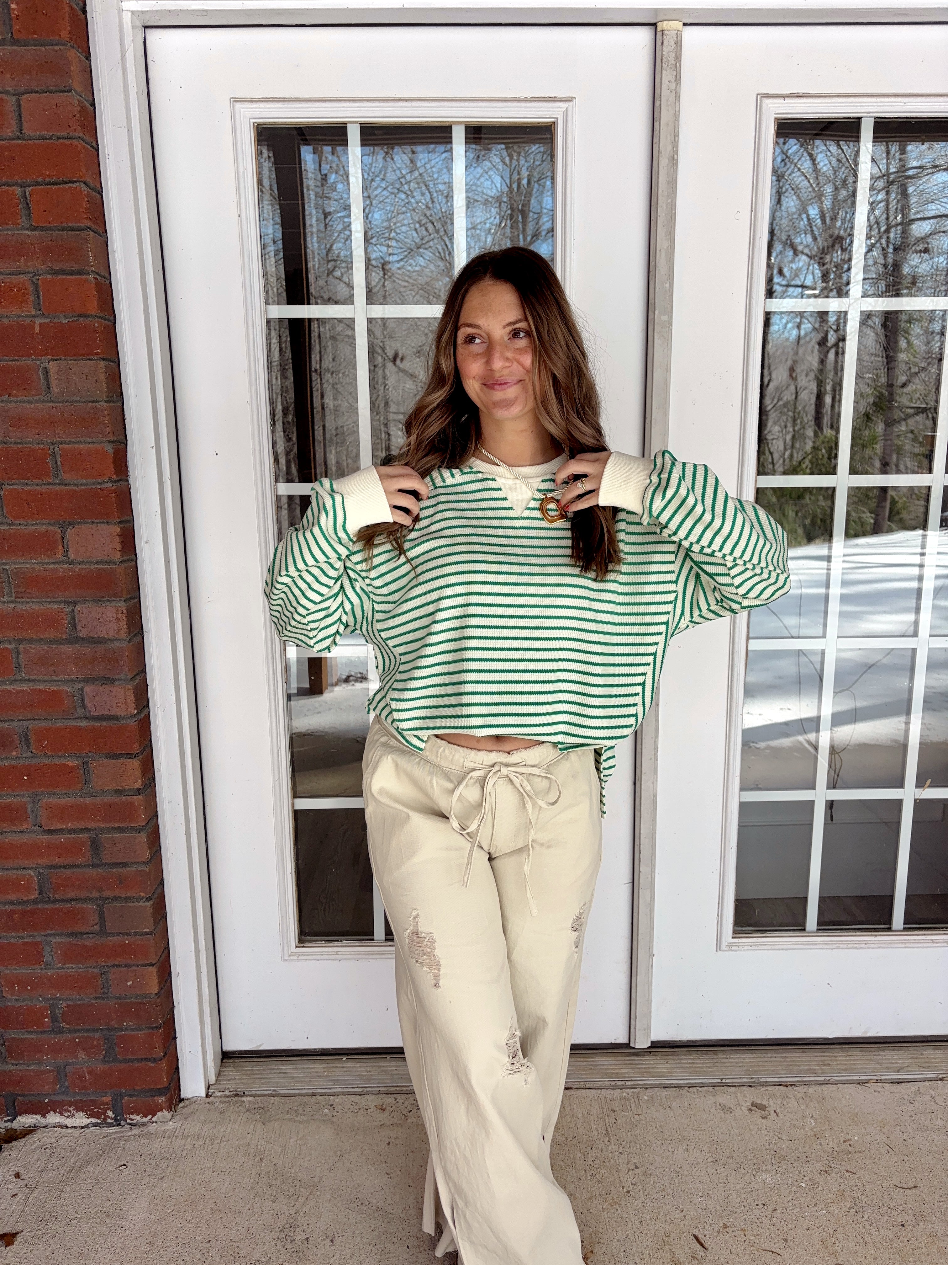 Malibu Striped Crewneck