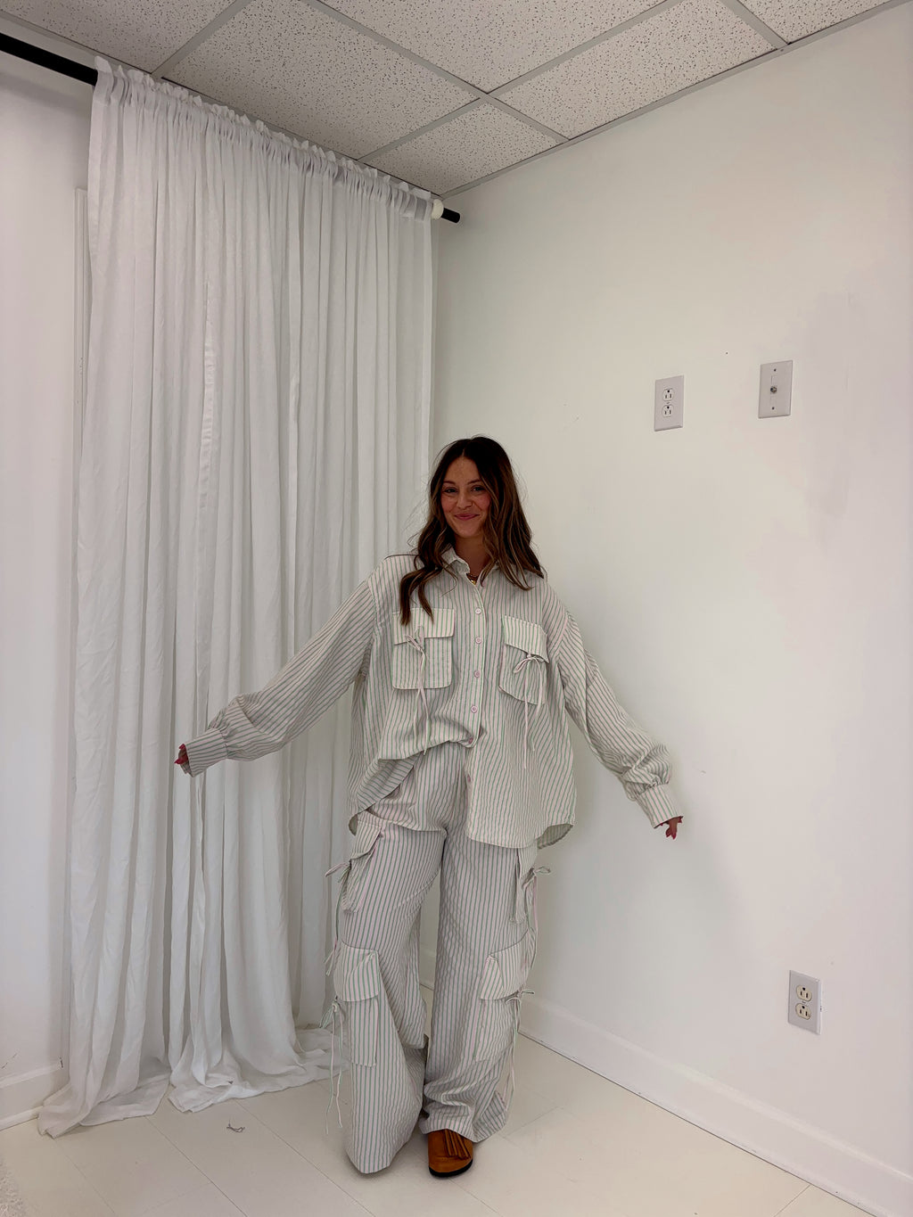 Sincerely Seersucker Striped Set