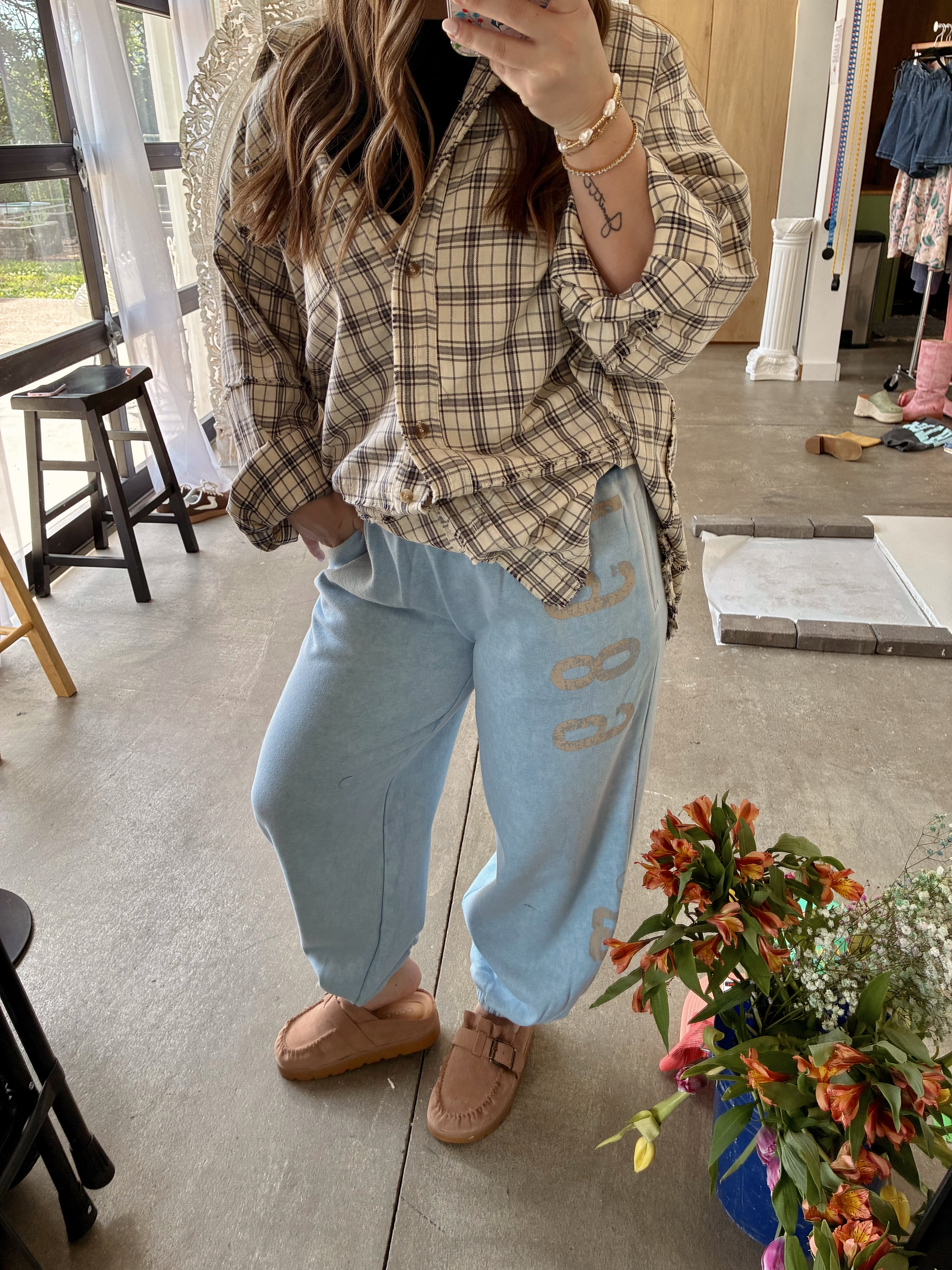 Washed Number Joggers