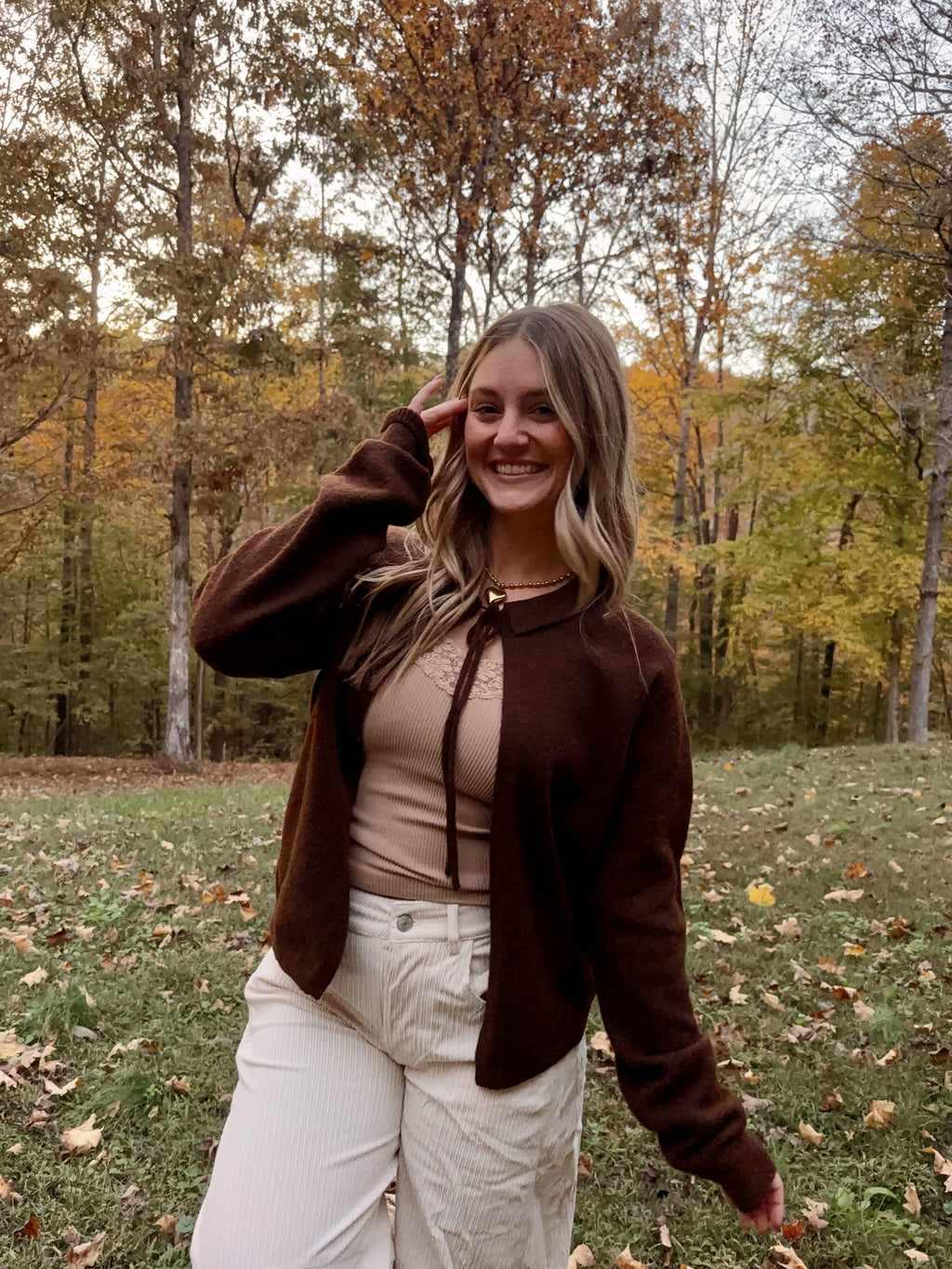 Crisp Coco Tie Cardi