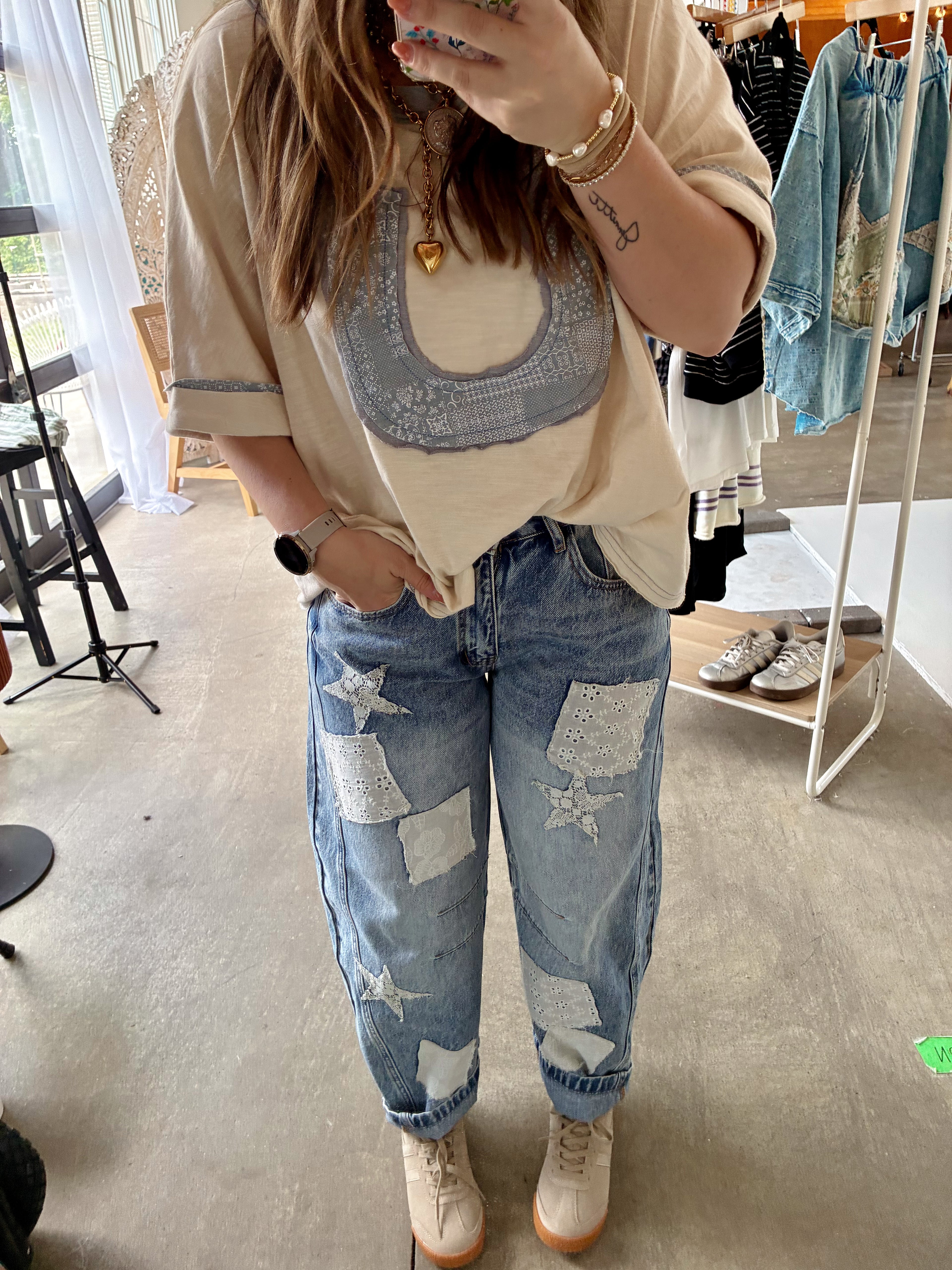 Starry Gaze Patchwork Jeans
