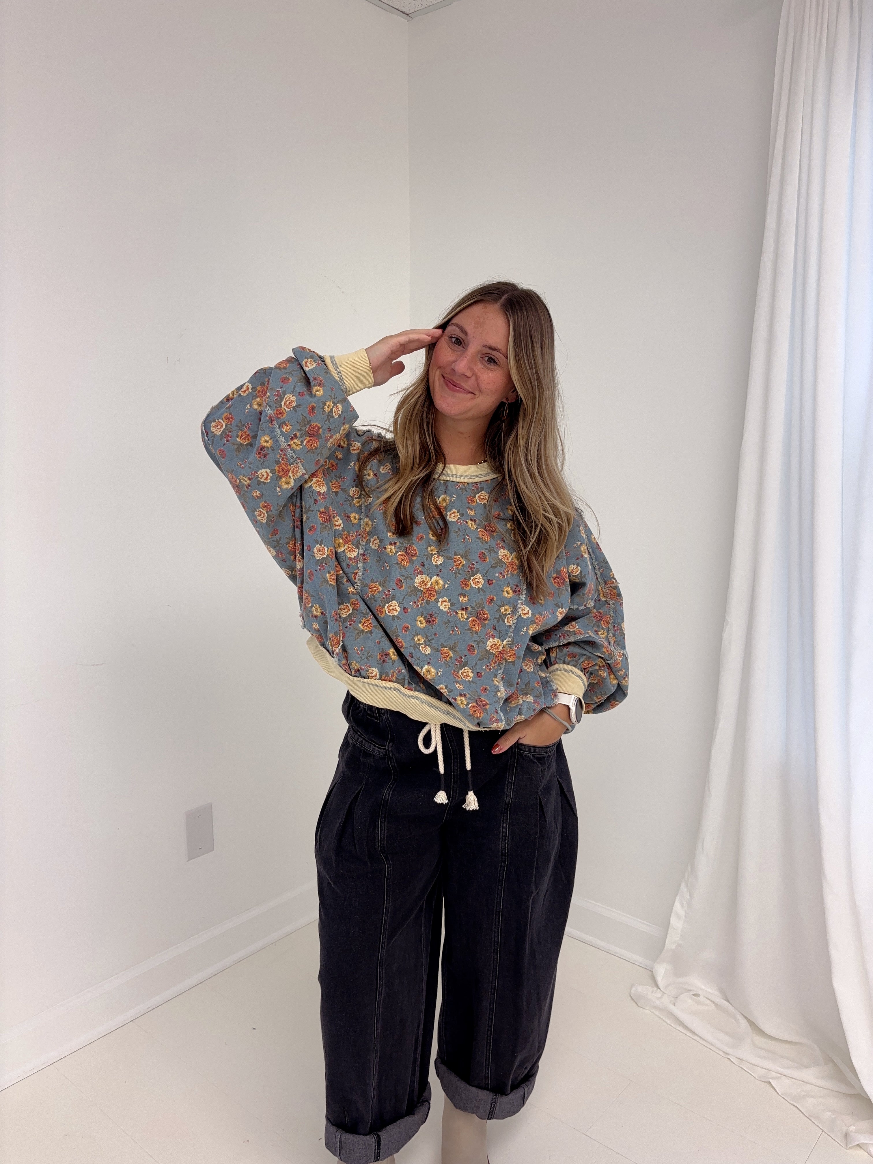 Winnie Denim Floral Top