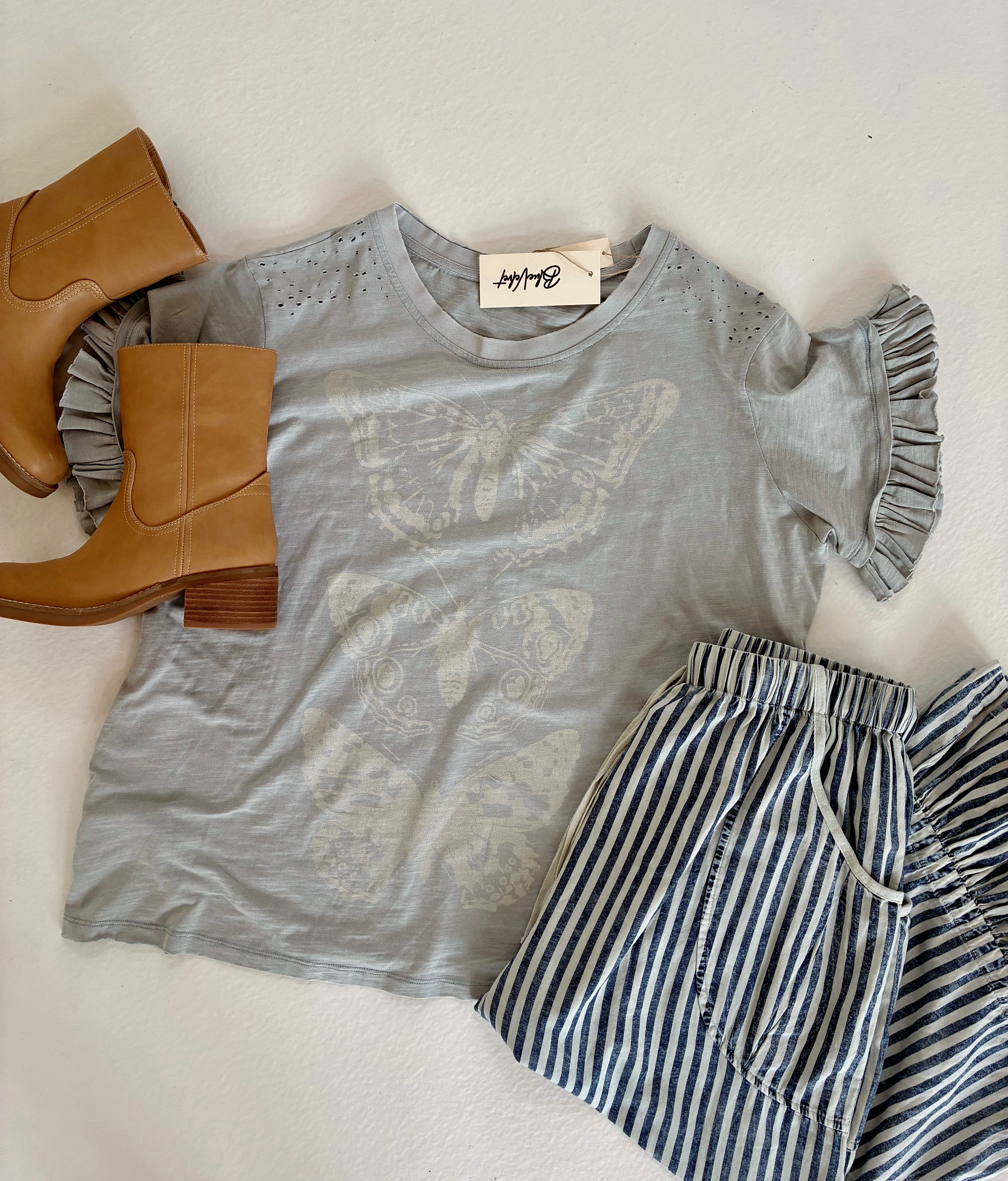 Feelin Blue Butterfly Tee