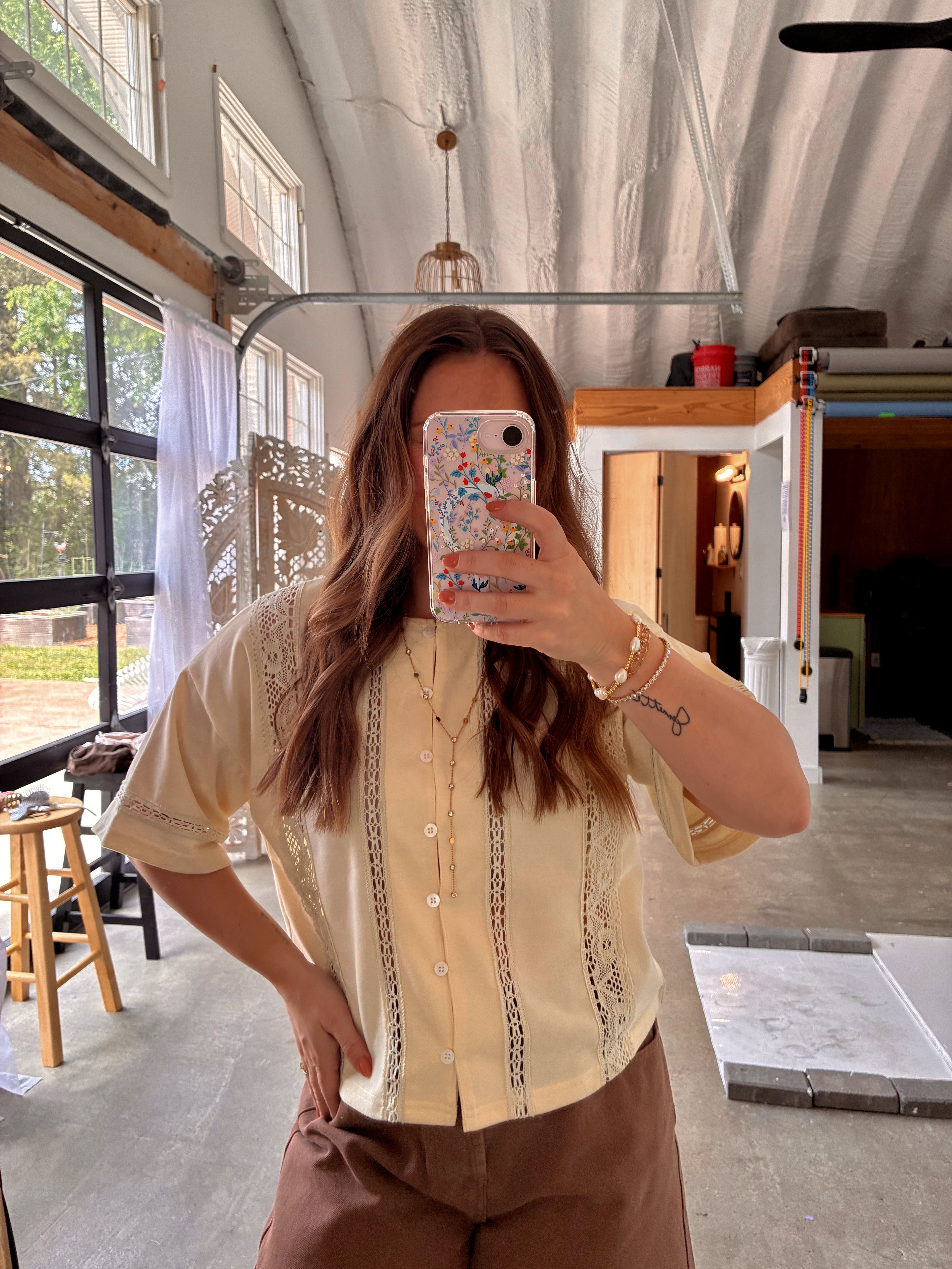 Buttercream Lace Top