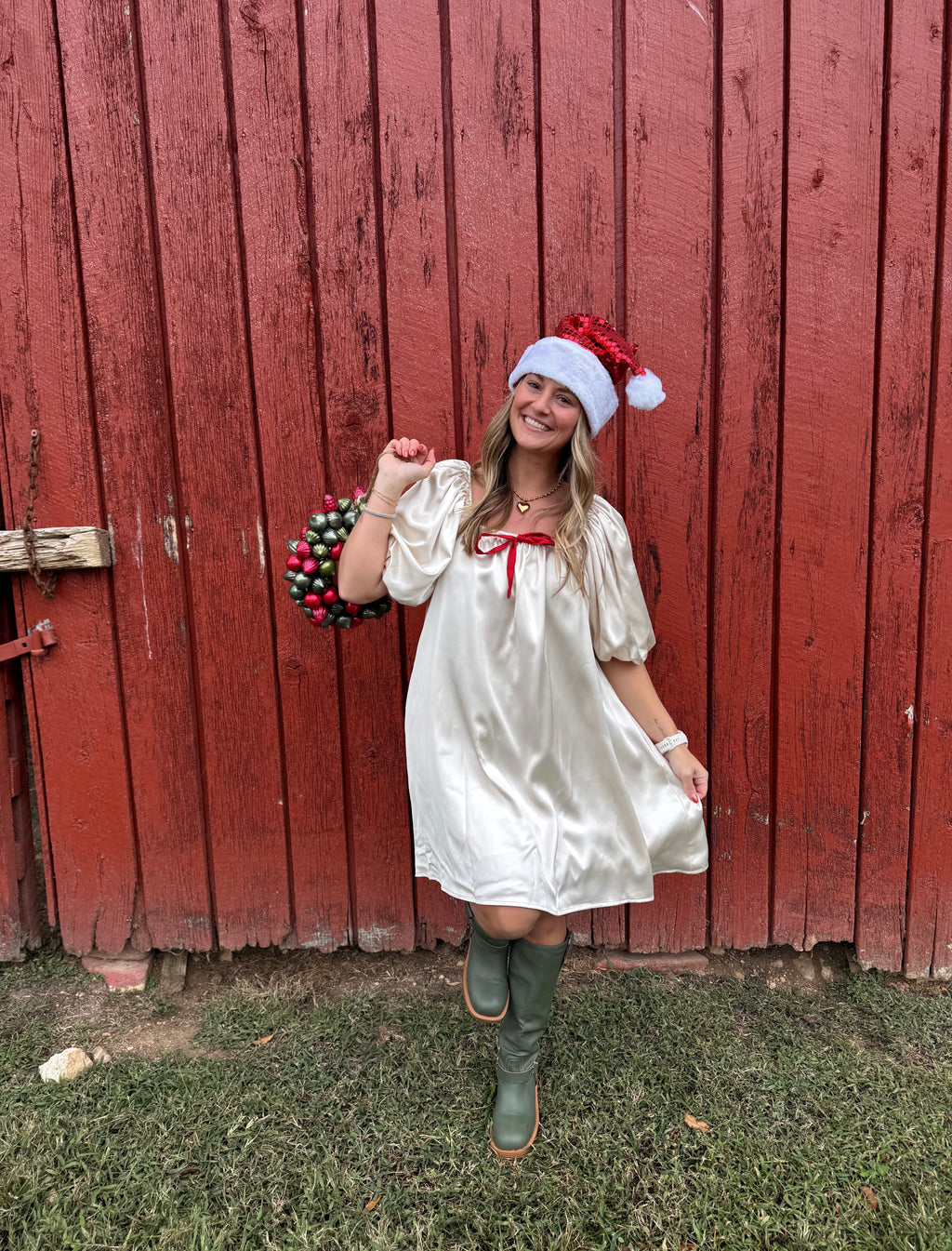 Very Festive Satin Dress