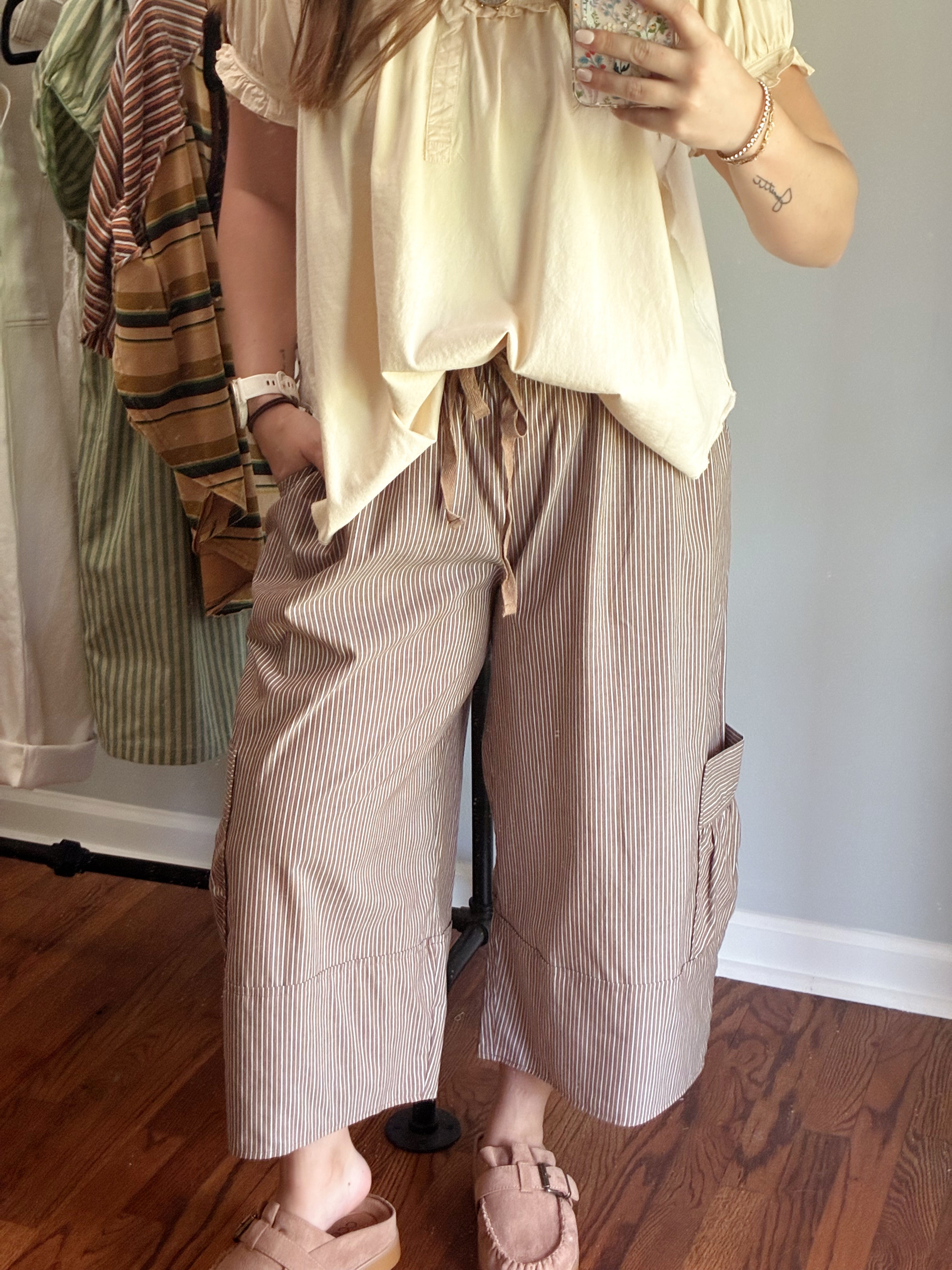 Dune Striped Cropped Pants