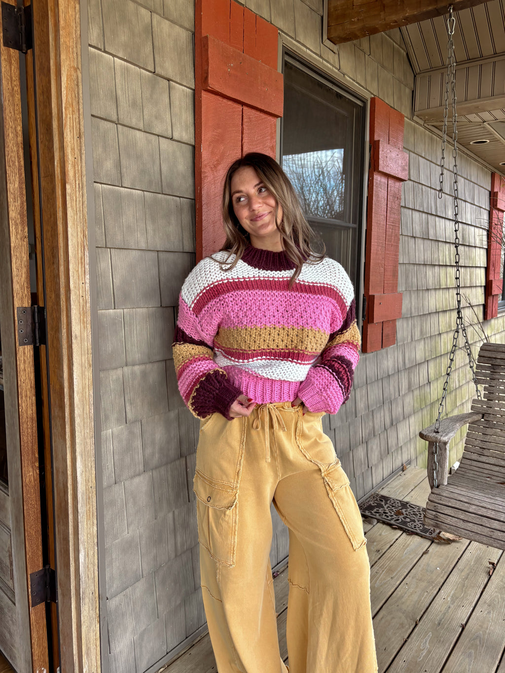 Pink Lemonade Striped Sweater
