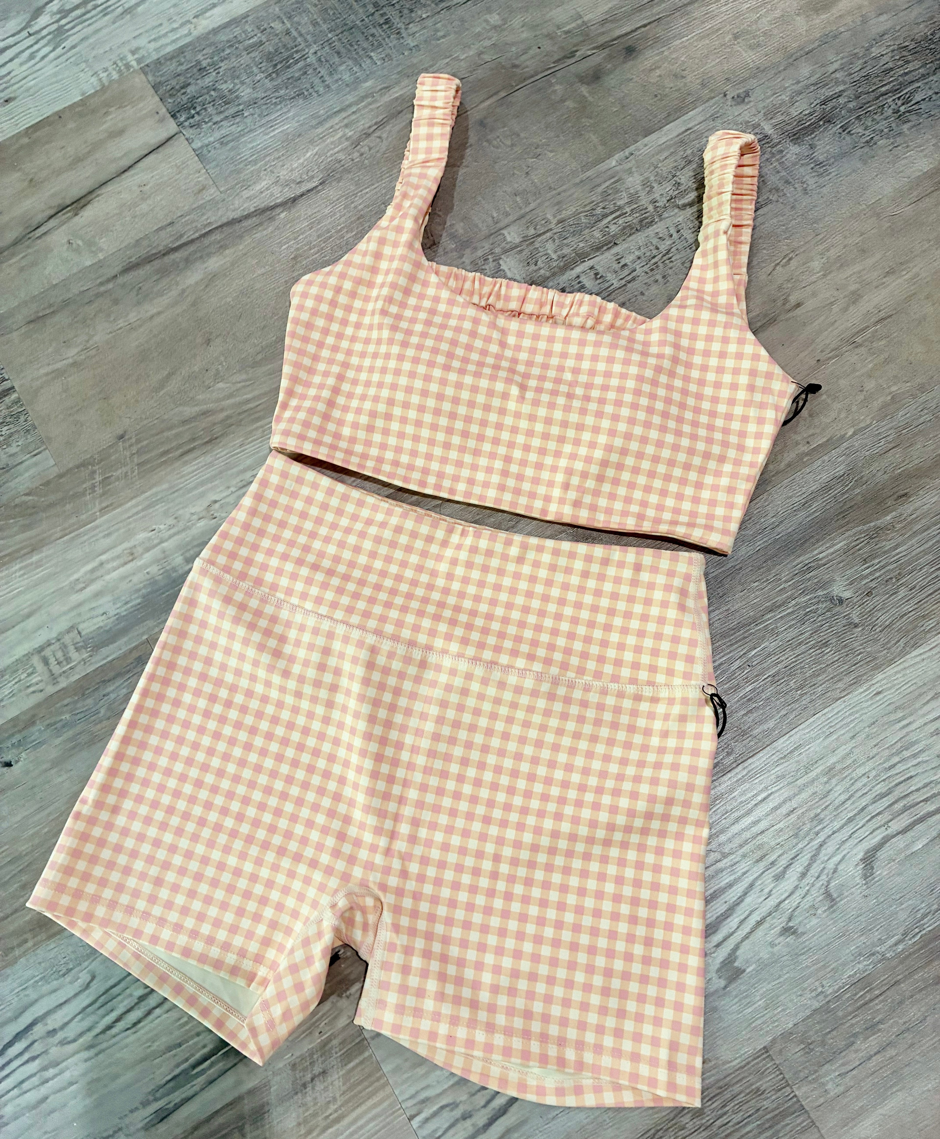 Gingham Ruched Set