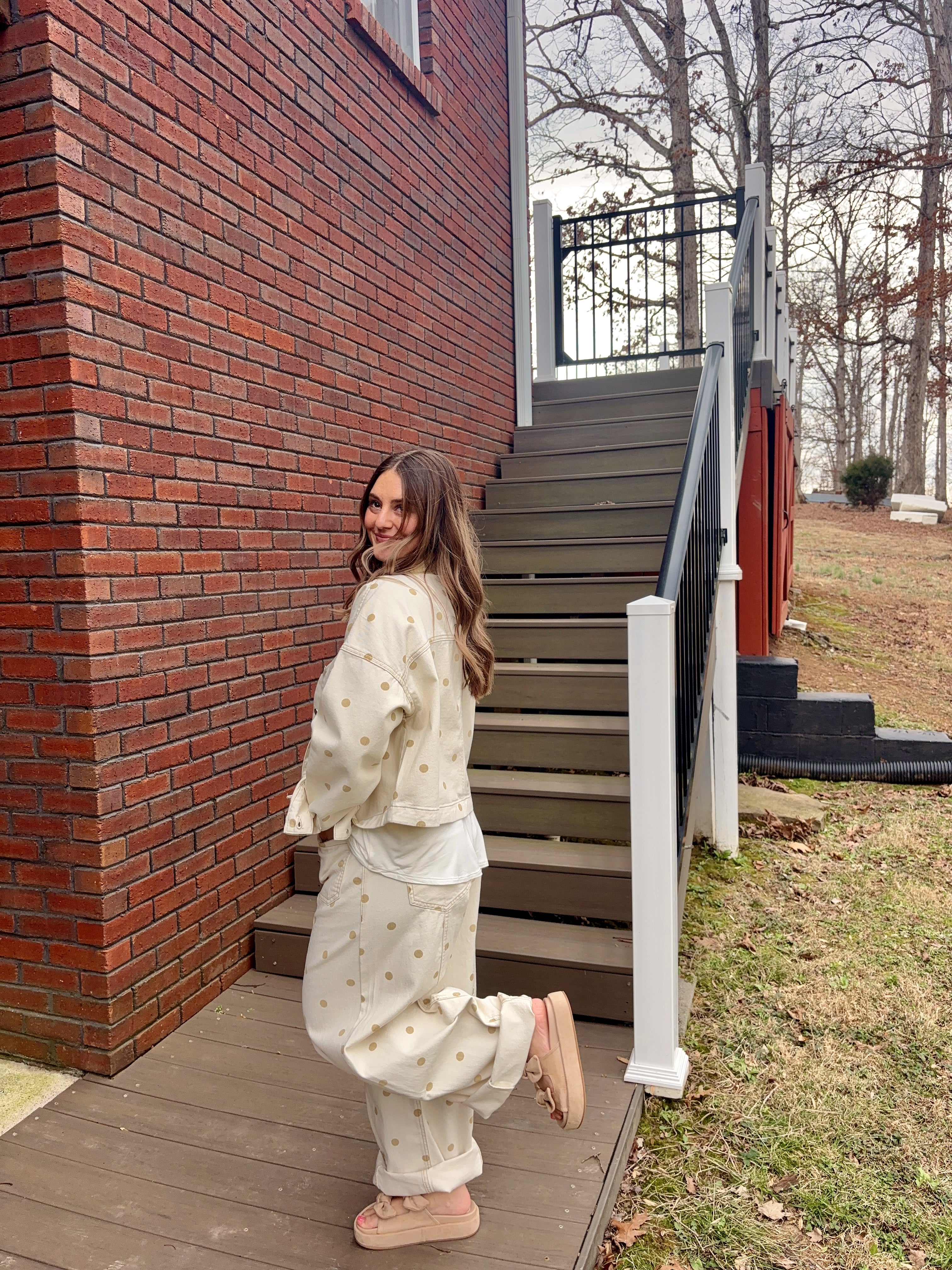 Ember Polka Dot Barrel Jeans