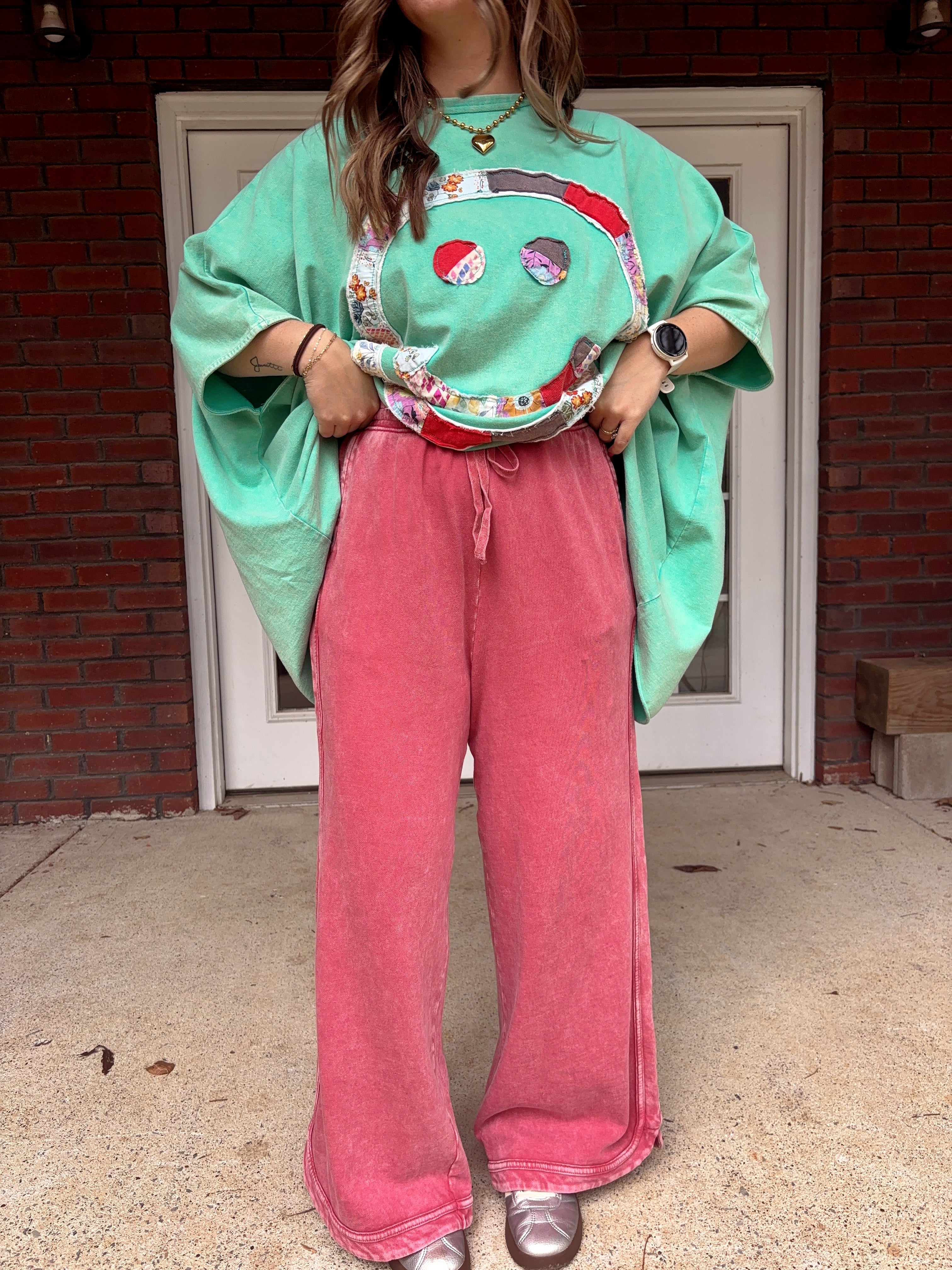 Raspberry Trimmed Pants