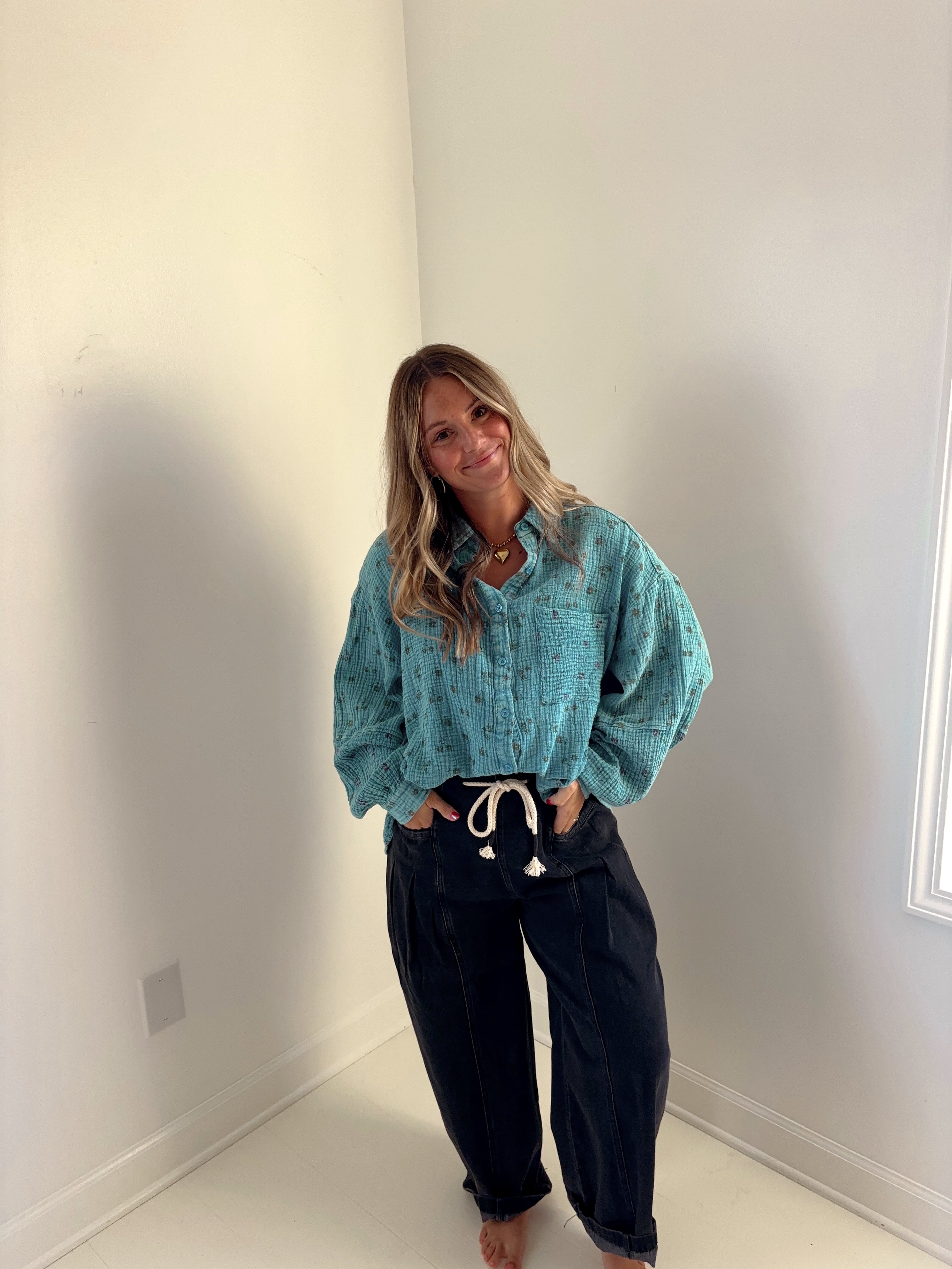 Day Blue Floral Top