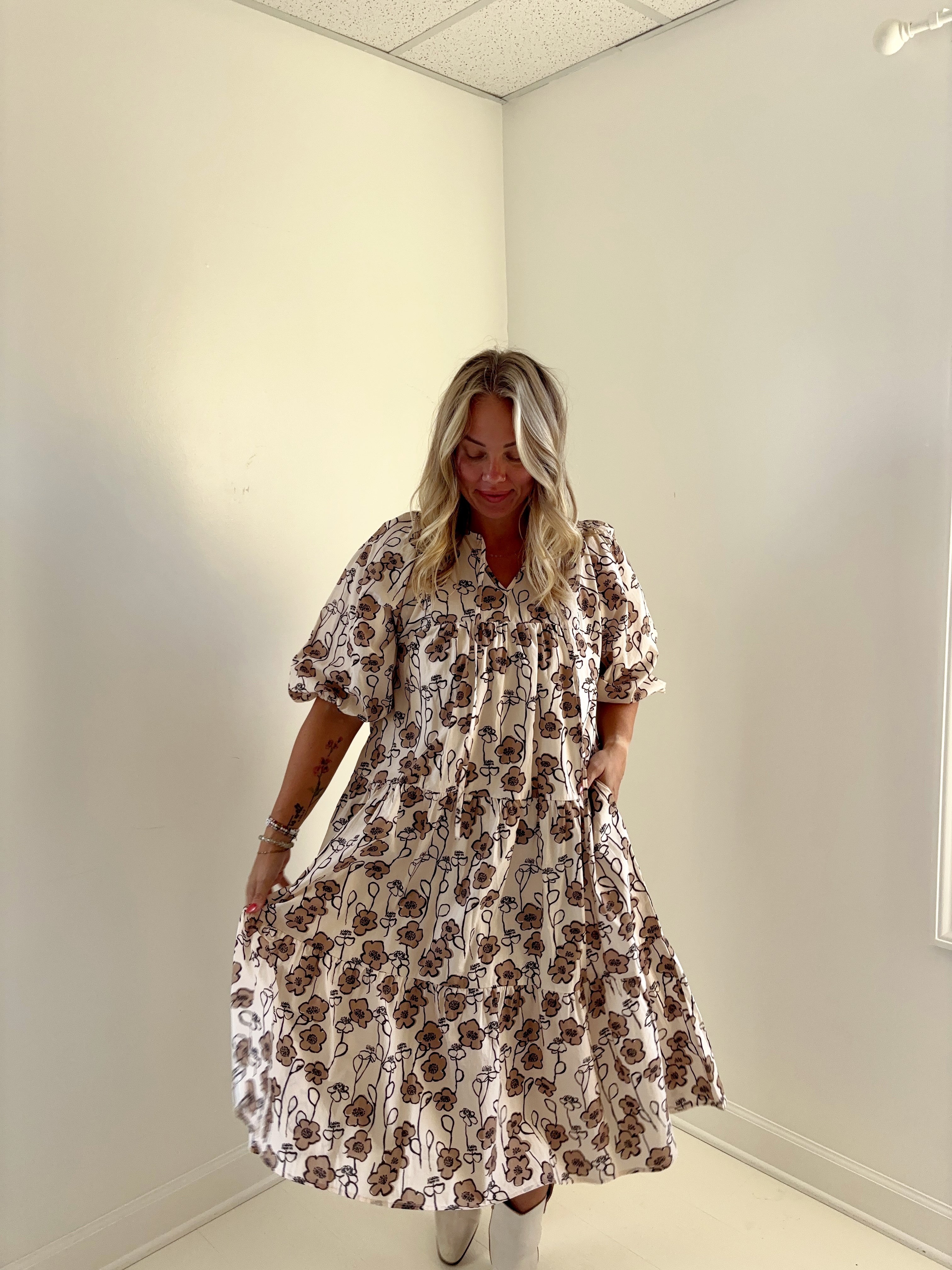 Nora Floral Midi Dress