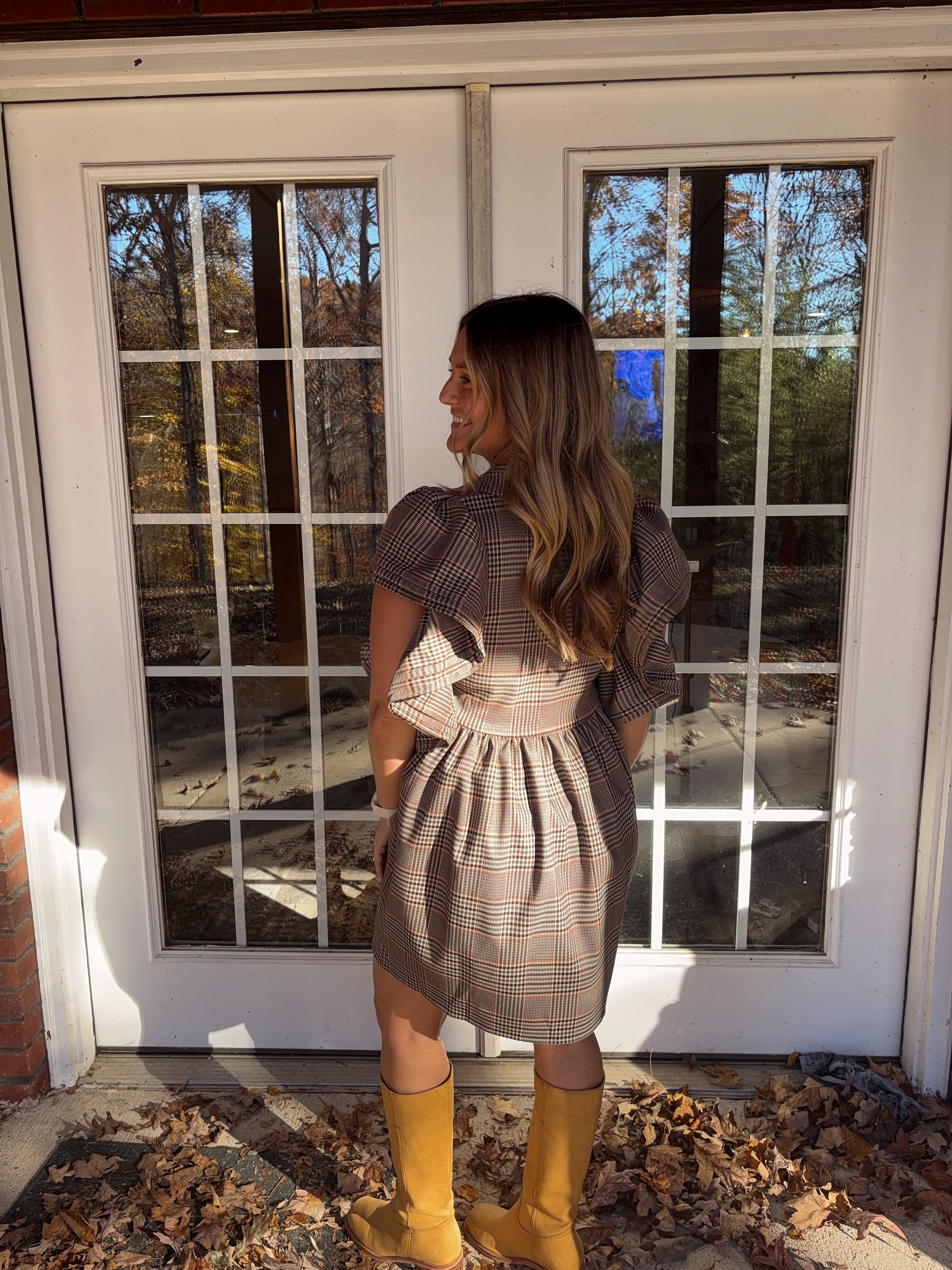 Pecan Pie Plaid Dress