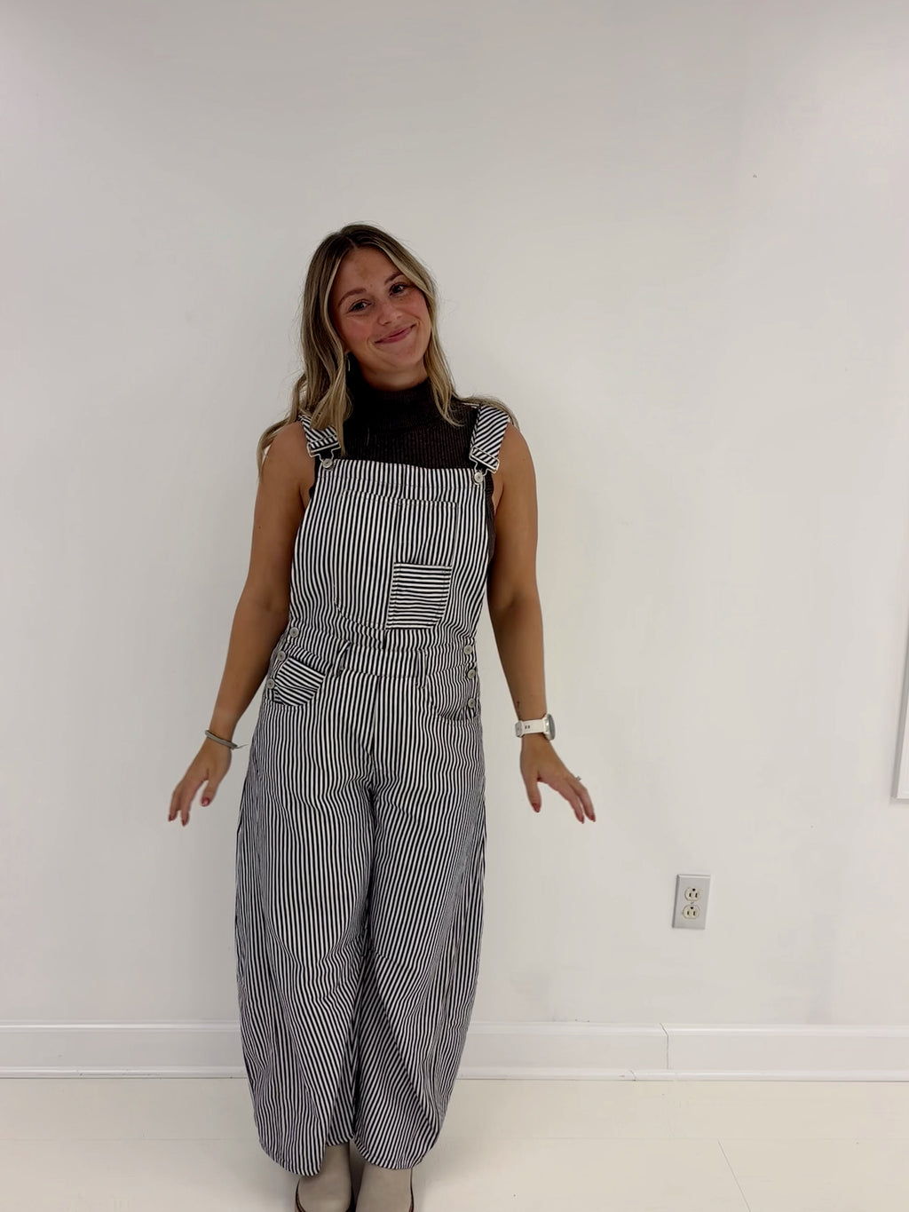 Rudy Striped Barrel Overalls
