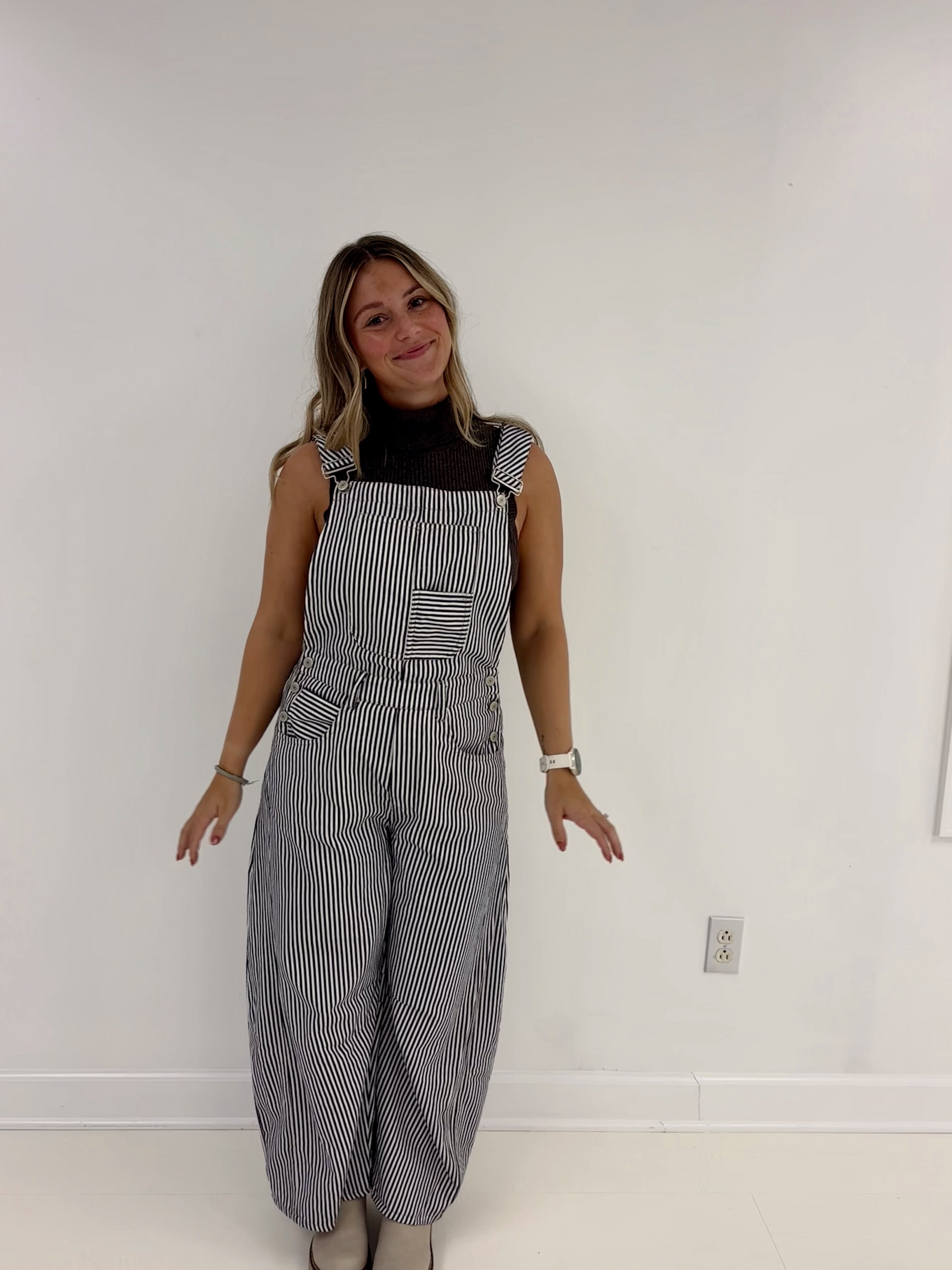 Rudy Striped Barrel Overalls