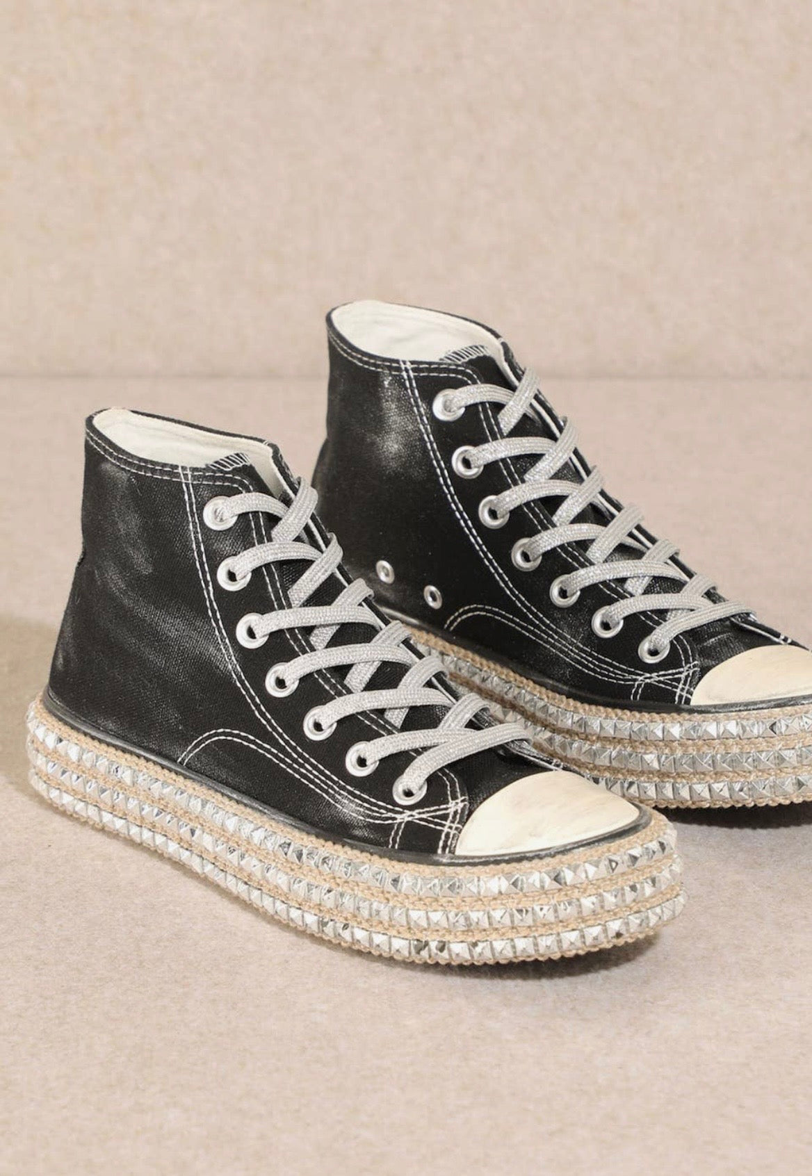 Midnight Studded Sneakers