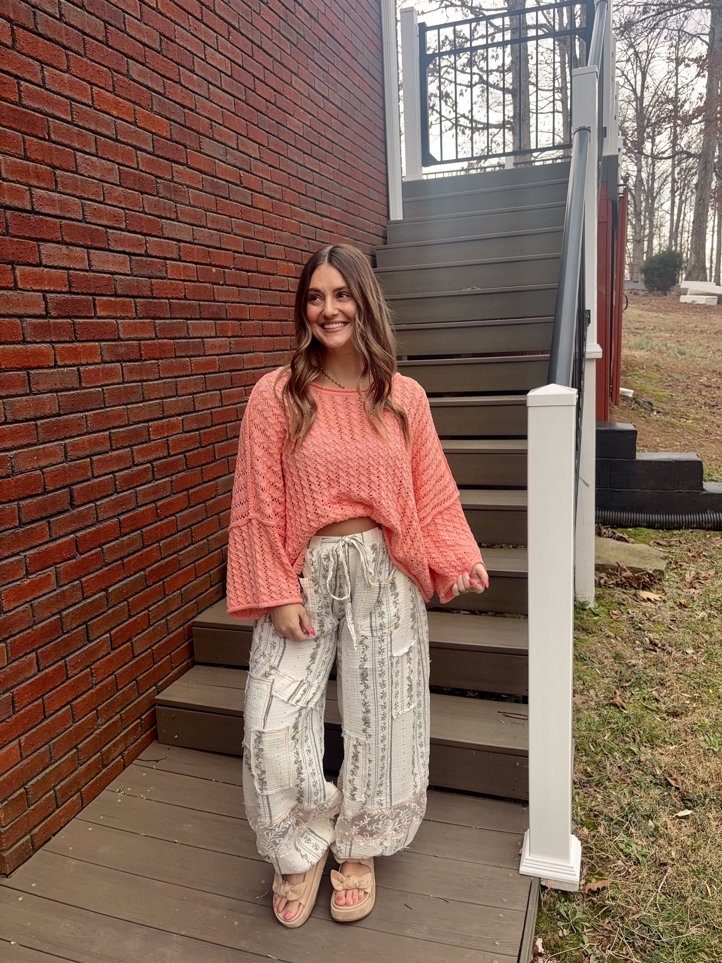 Flirty Coral Sweater