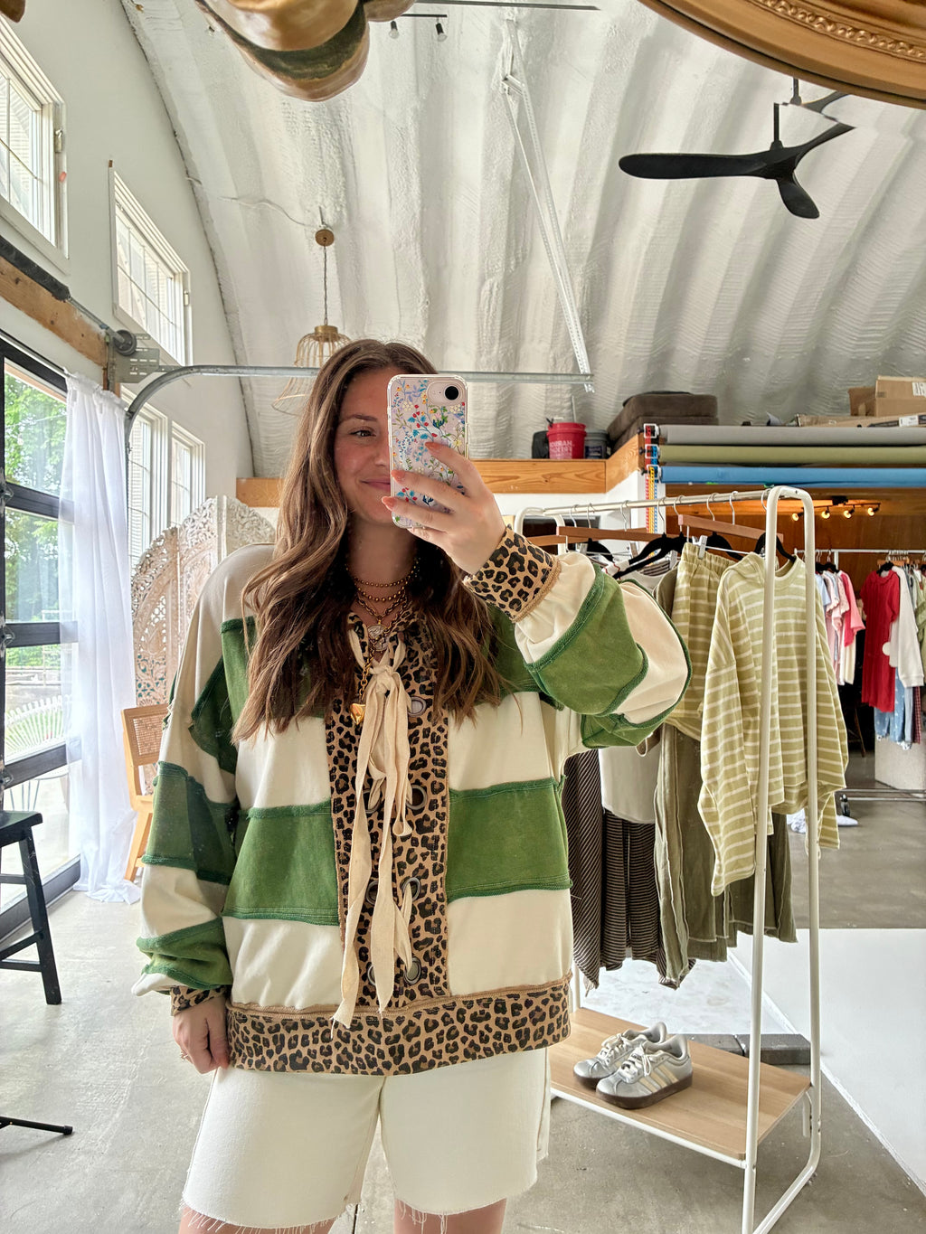 Evergreen Leopard Top