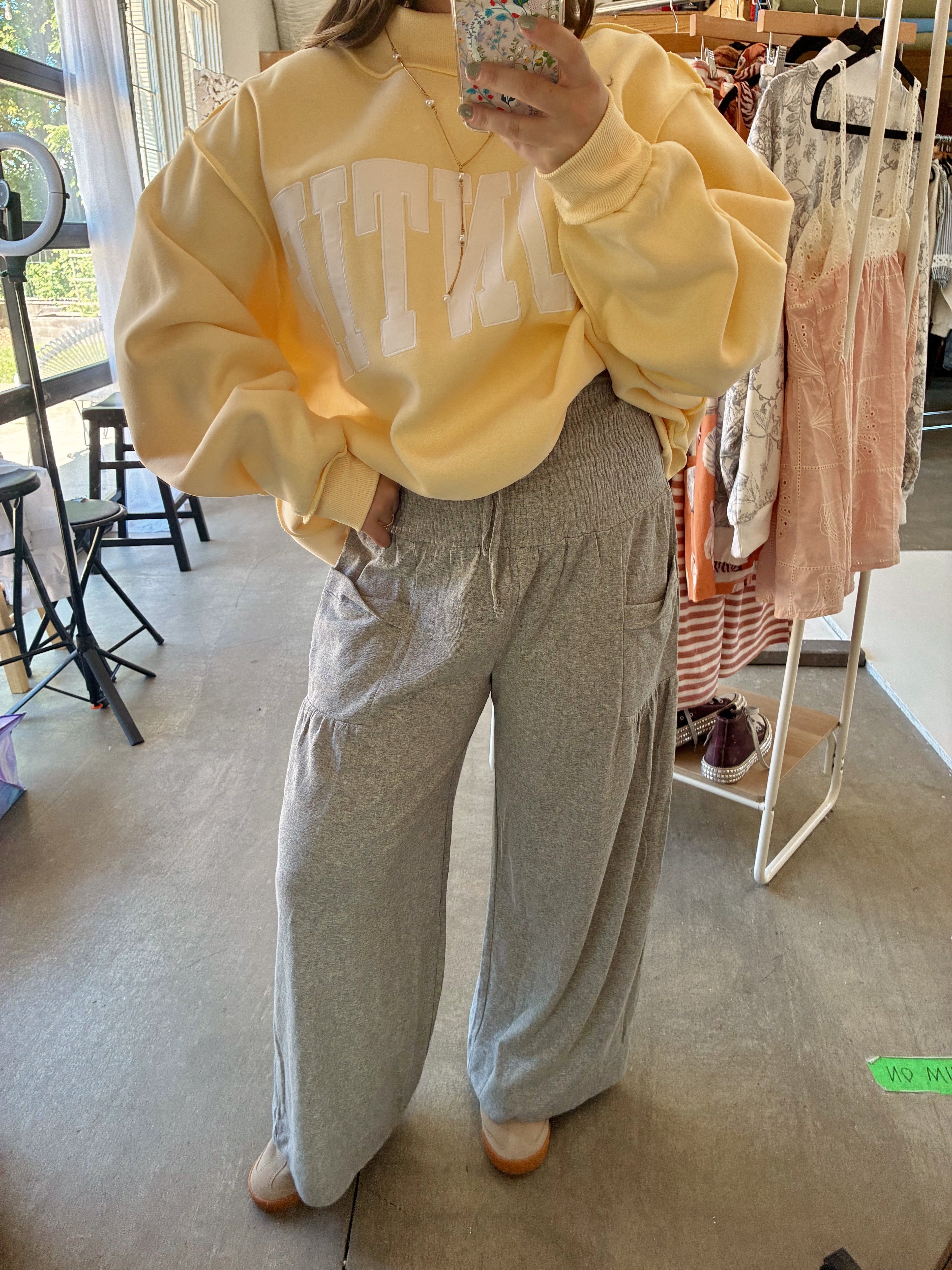 Everyday Smocked Pants - Grey