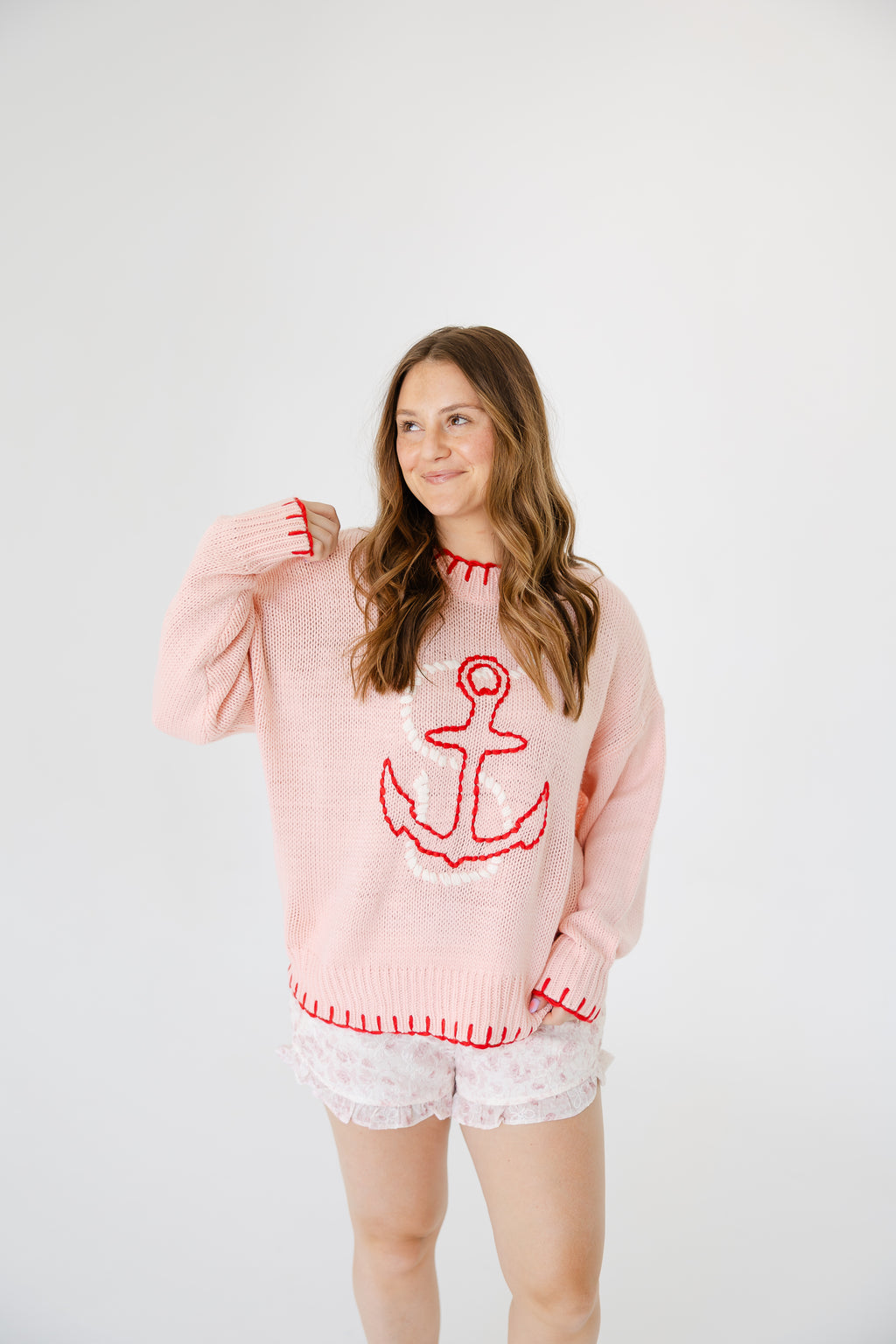 Blushing Anchor Sweater