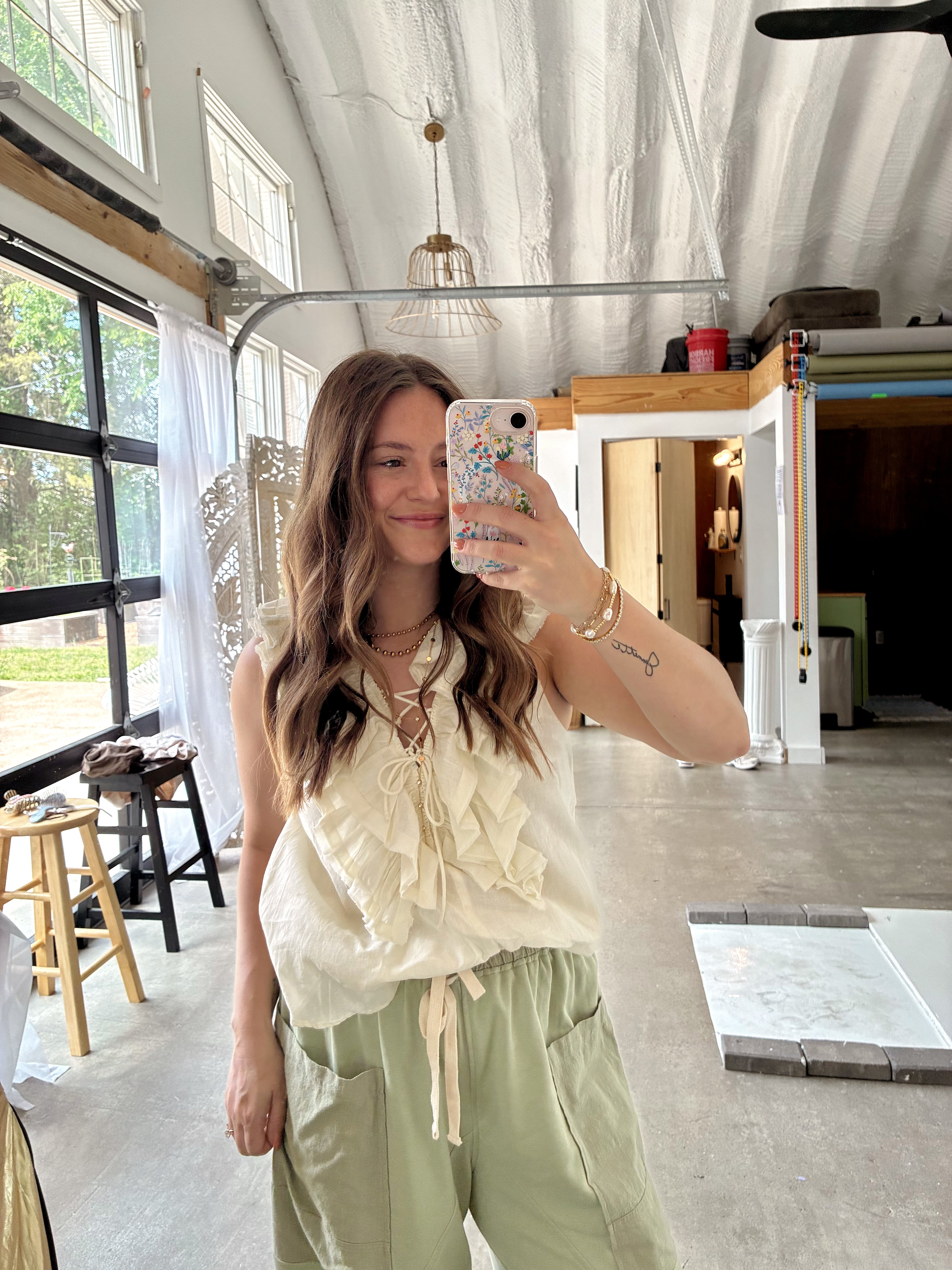 Cloudy Ruffled Tank Top