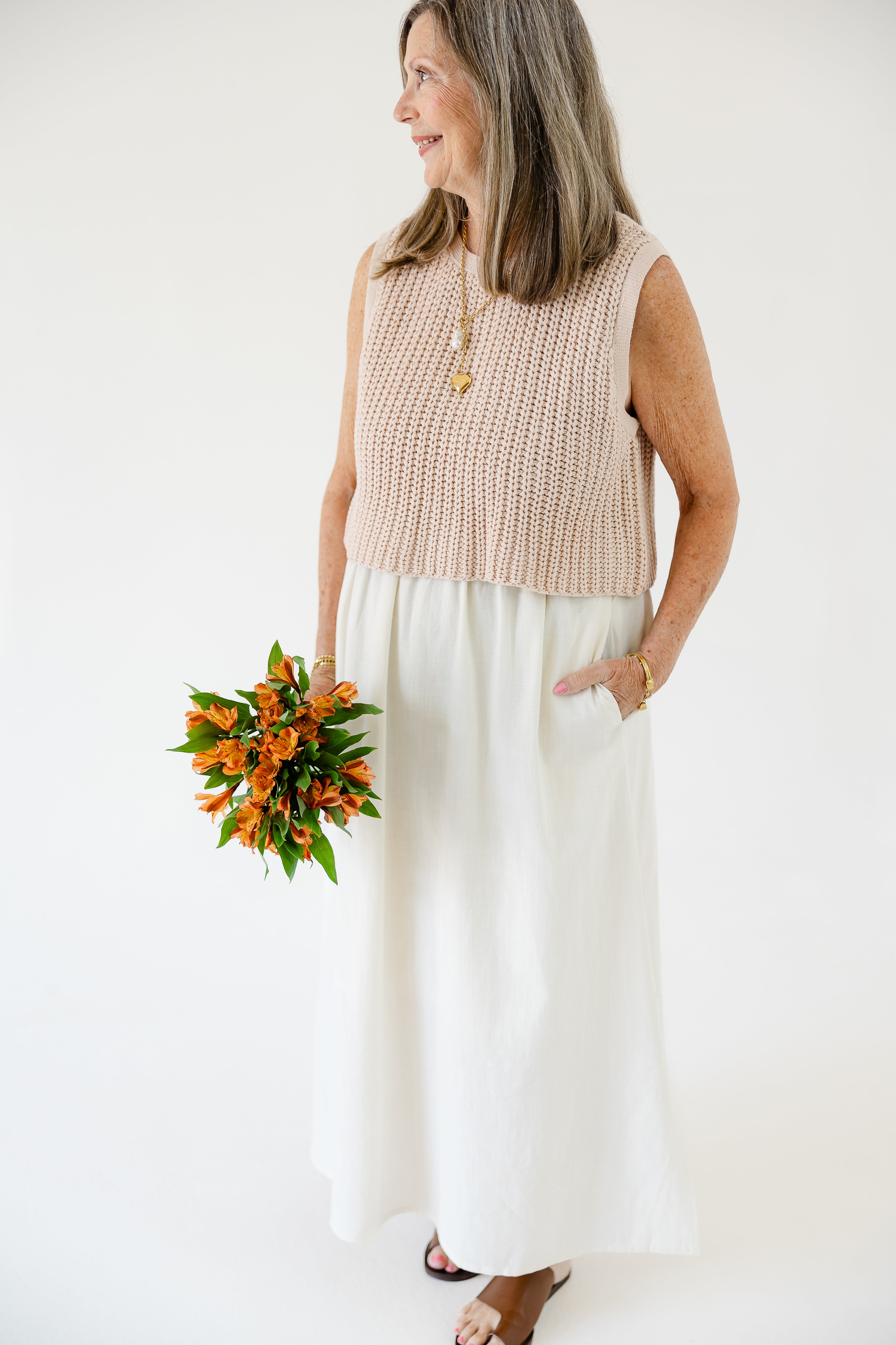 Natural Knitted Maxi Dress