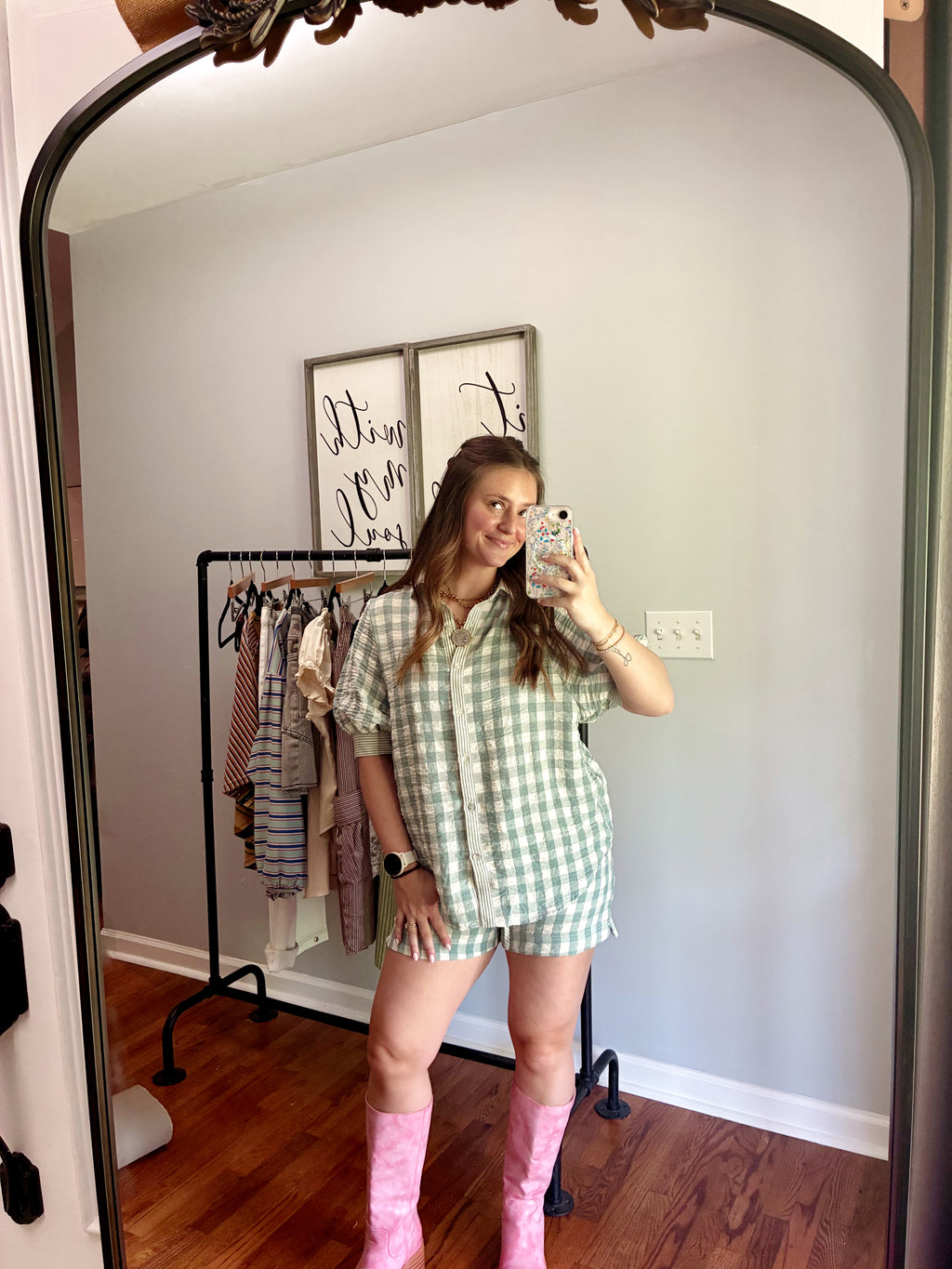 Meadow Mist Gingham Set